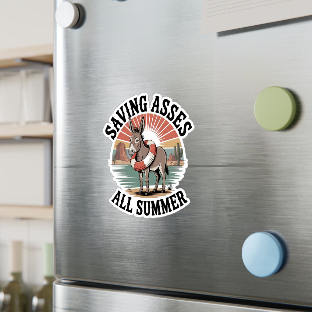 6" x 8" Kiss-Cut Satin | Saving Asses All Summer – Desert Donkey Rescue Sticker | Stickers