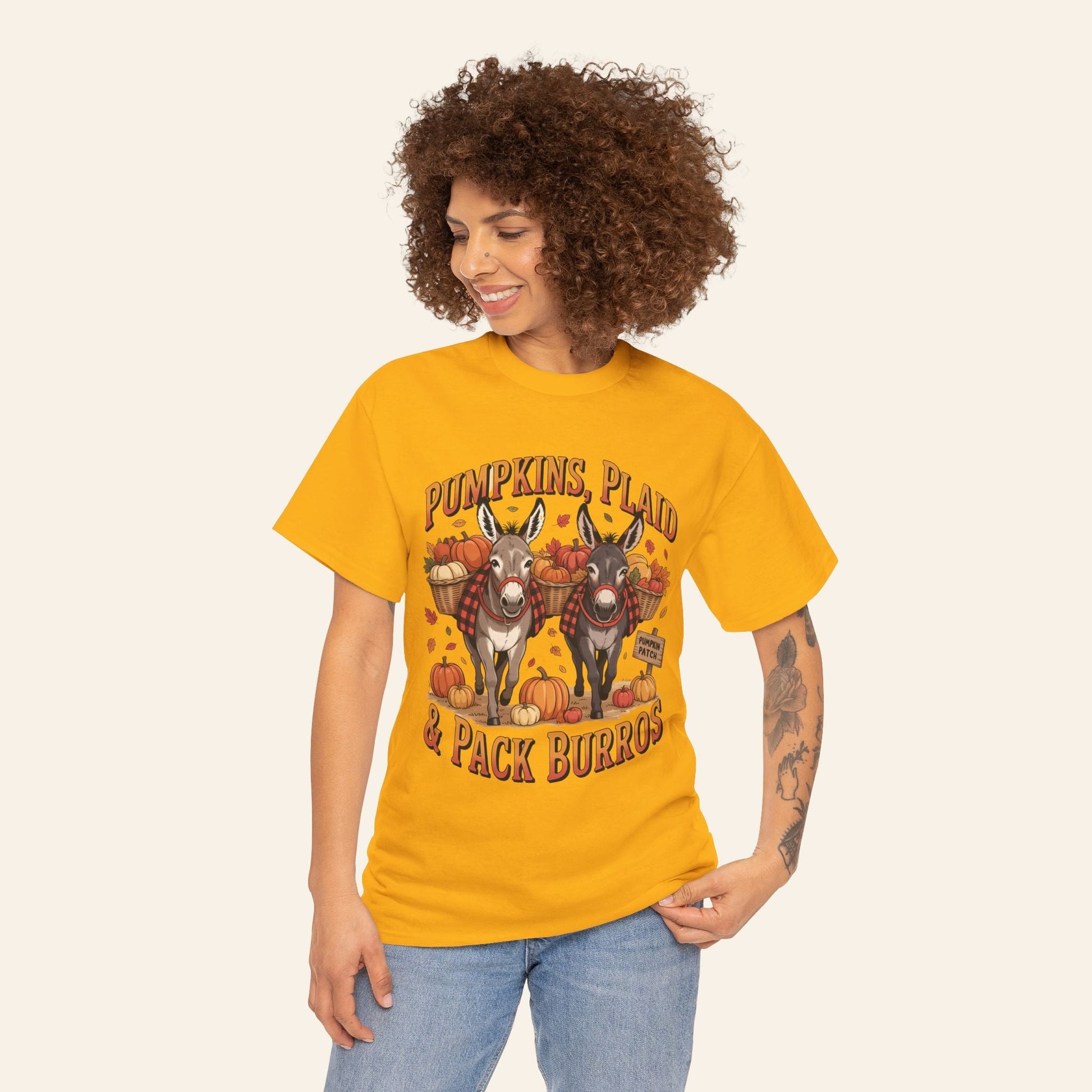 Pumpkins, Plaid, & Pack Burros T-Shirt (Heavy)