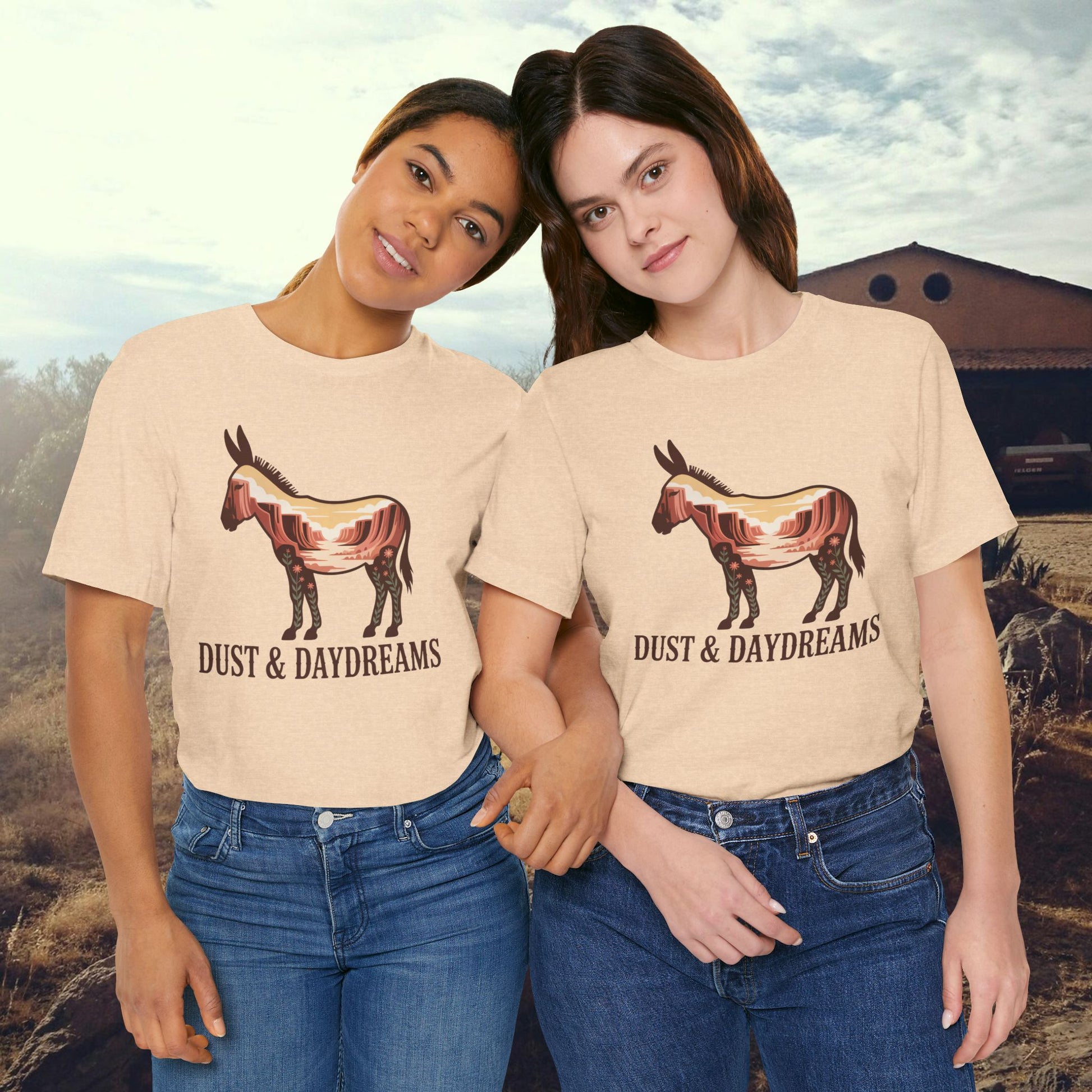 Heather Sand Dune | Dust & Daydreams — Desert Donkey Jersey T-Shirt | T-Shirt