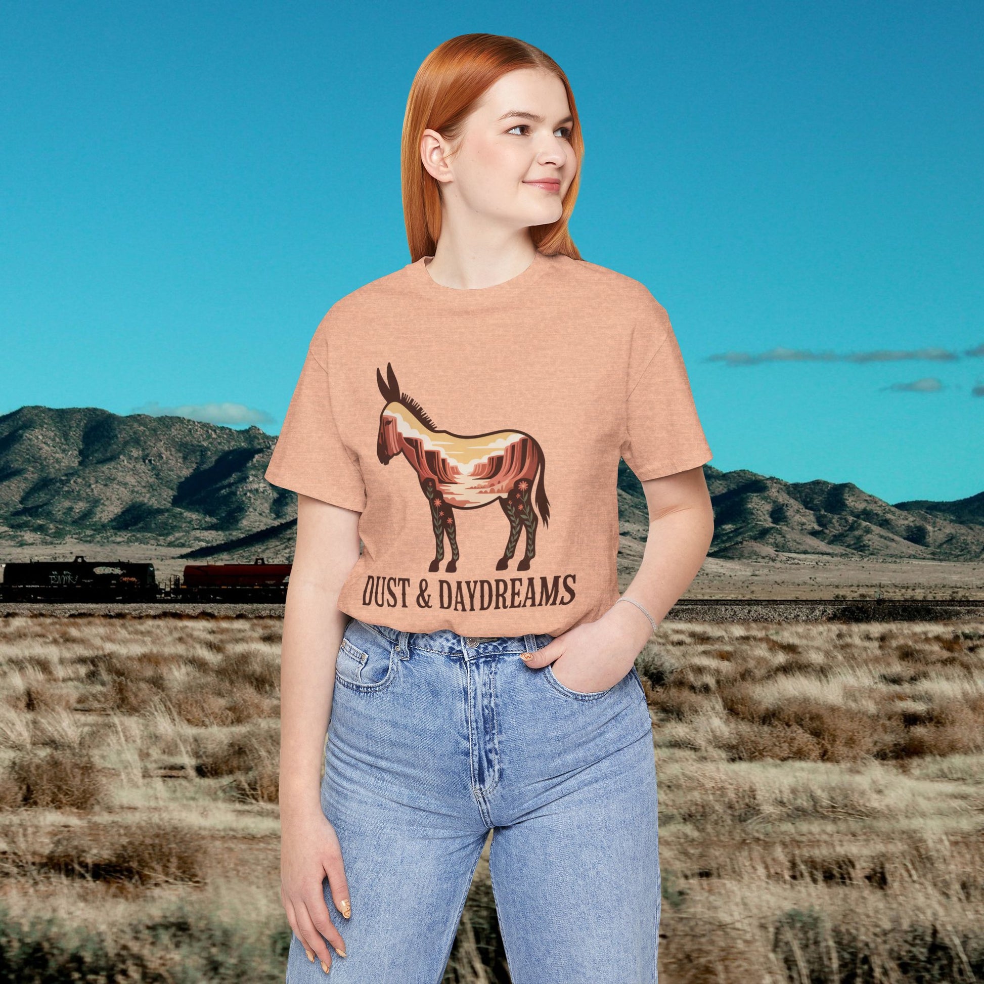 Heather Peach | Dust & Daydreams — Desert Donkey Jersey T-Shirt | T-Shirt