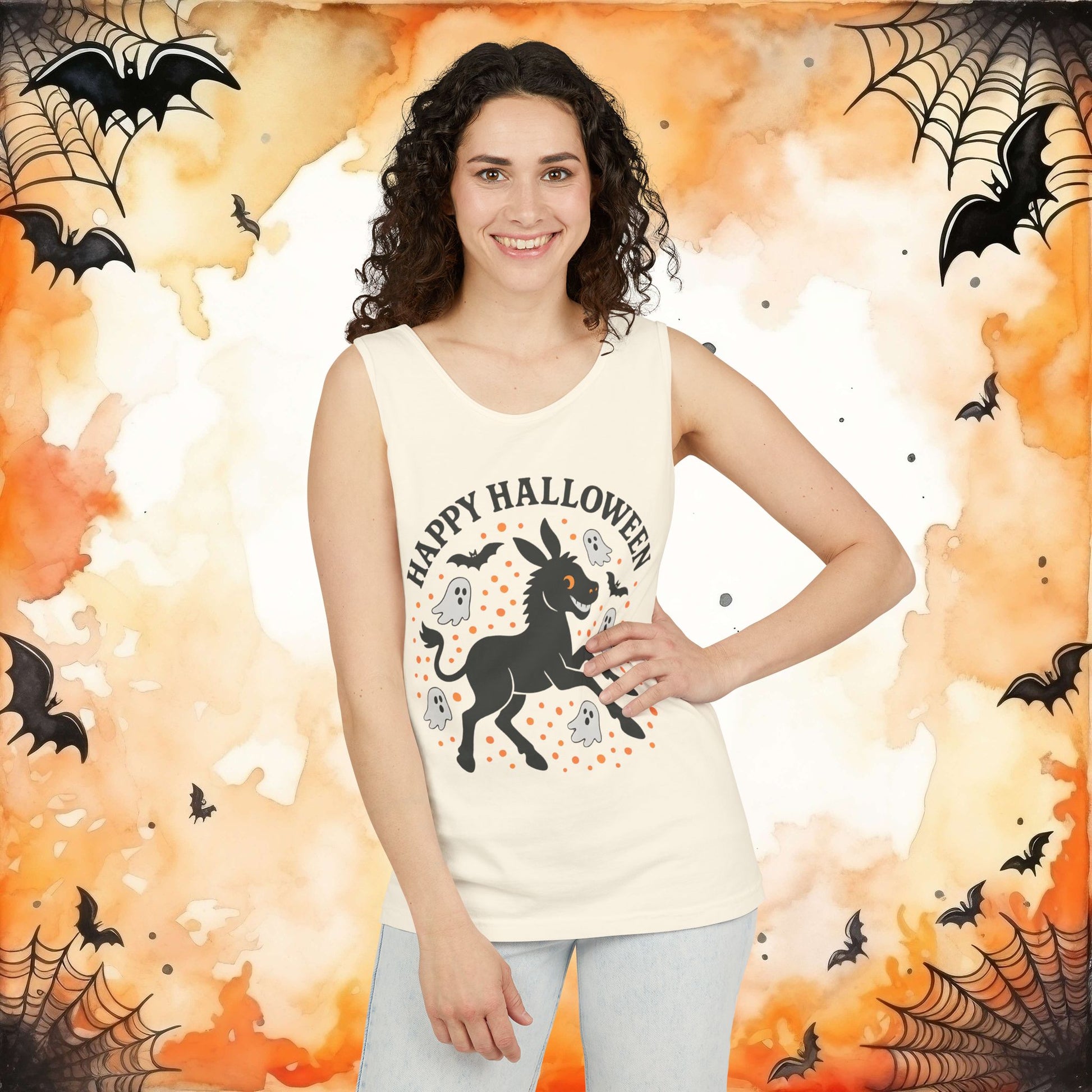 Blossom | Happy Halloween Spooky Donkey Tank Top | Tank Top