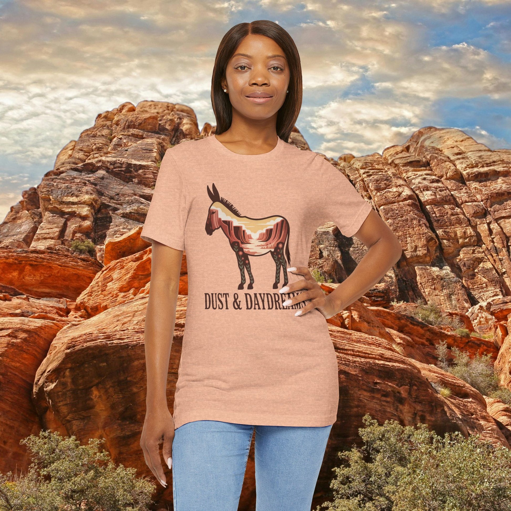 Heather Peach | Dust & Daydreams — Desert Donkey Jersey T-Shirt | T-Shirt