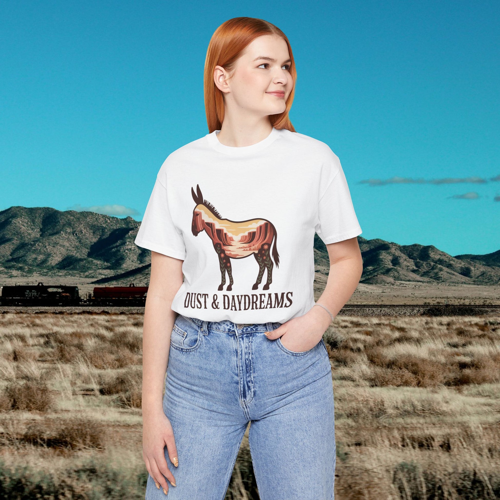 White | Dust & Daydreams — Desert Donkey Jersey T-Shirt | T-Shirt