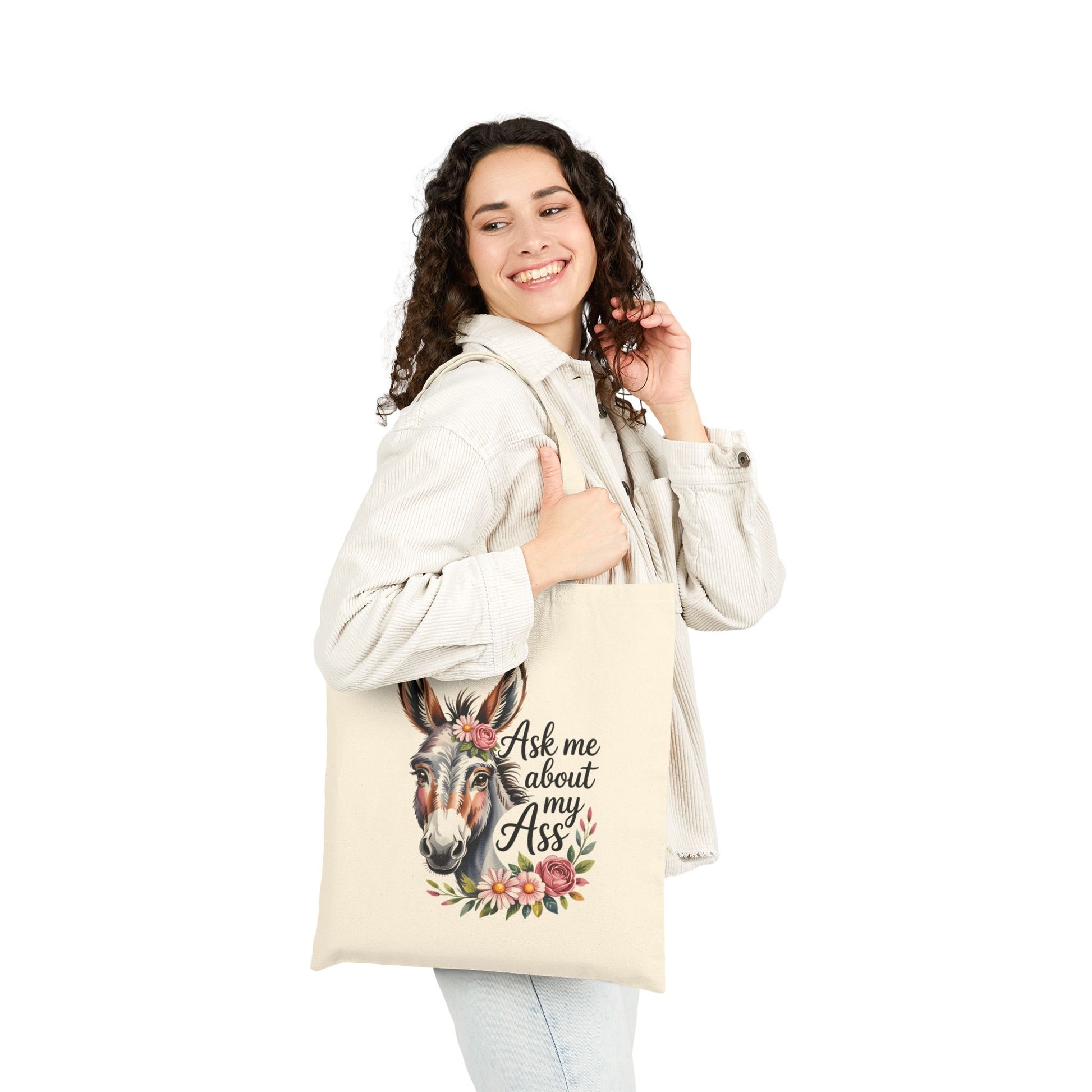 Ask Me About My Ass Floral Tote Bag