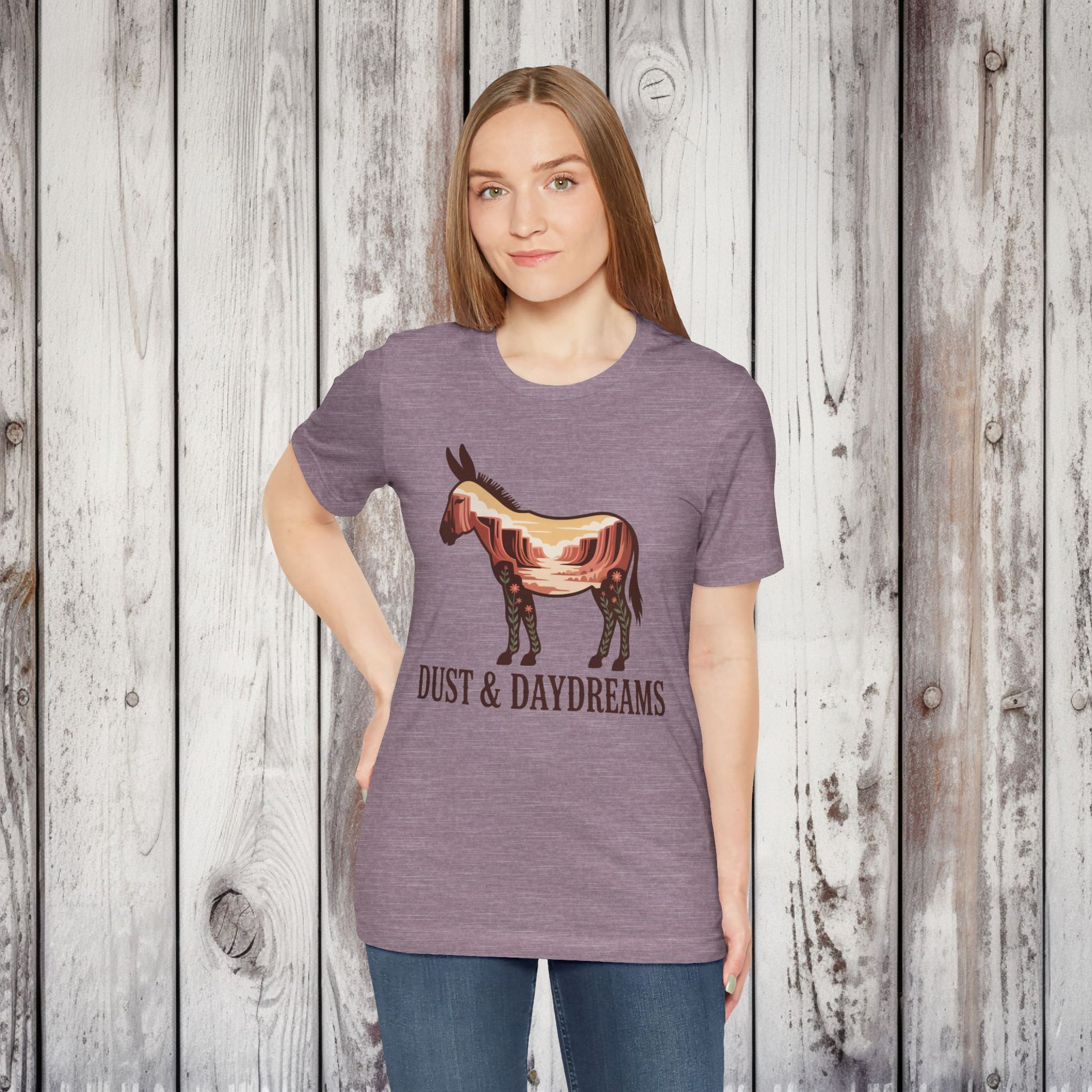 Heather Purple | Dust & Daydreams — Desert Donkey Jersey T-Shirt | T-Shirt