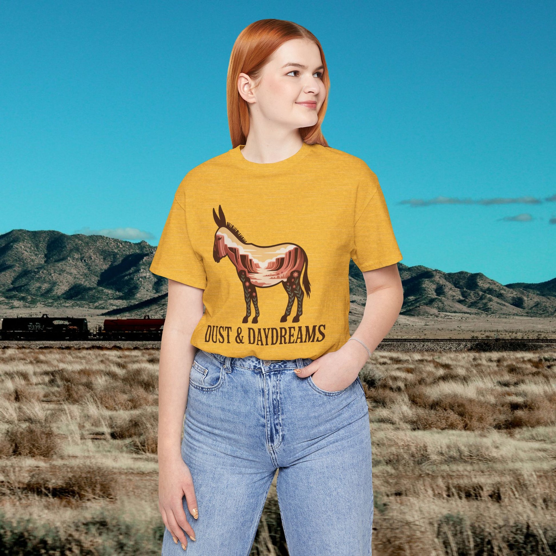 Heather Yellow Gold | Dust & Daydreams — Desert Donkey Jersey T-Shirt | T-Shirt