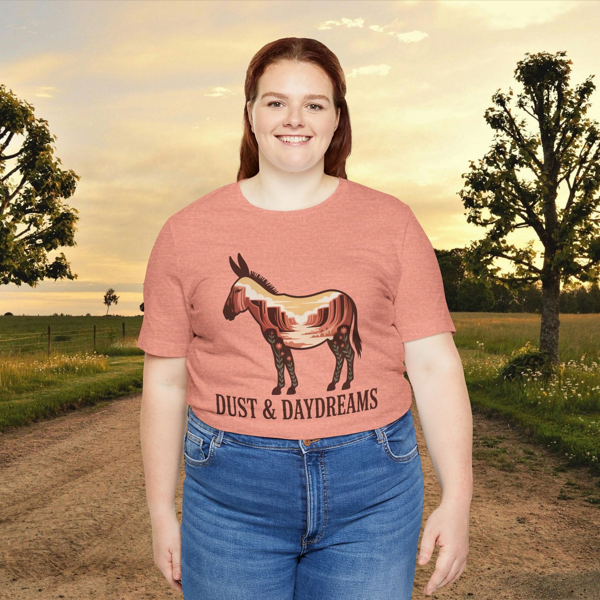 Heather Sunset | Dust & Daydreams — Desert Donkey Jersey T-Shirt | T-Shirt