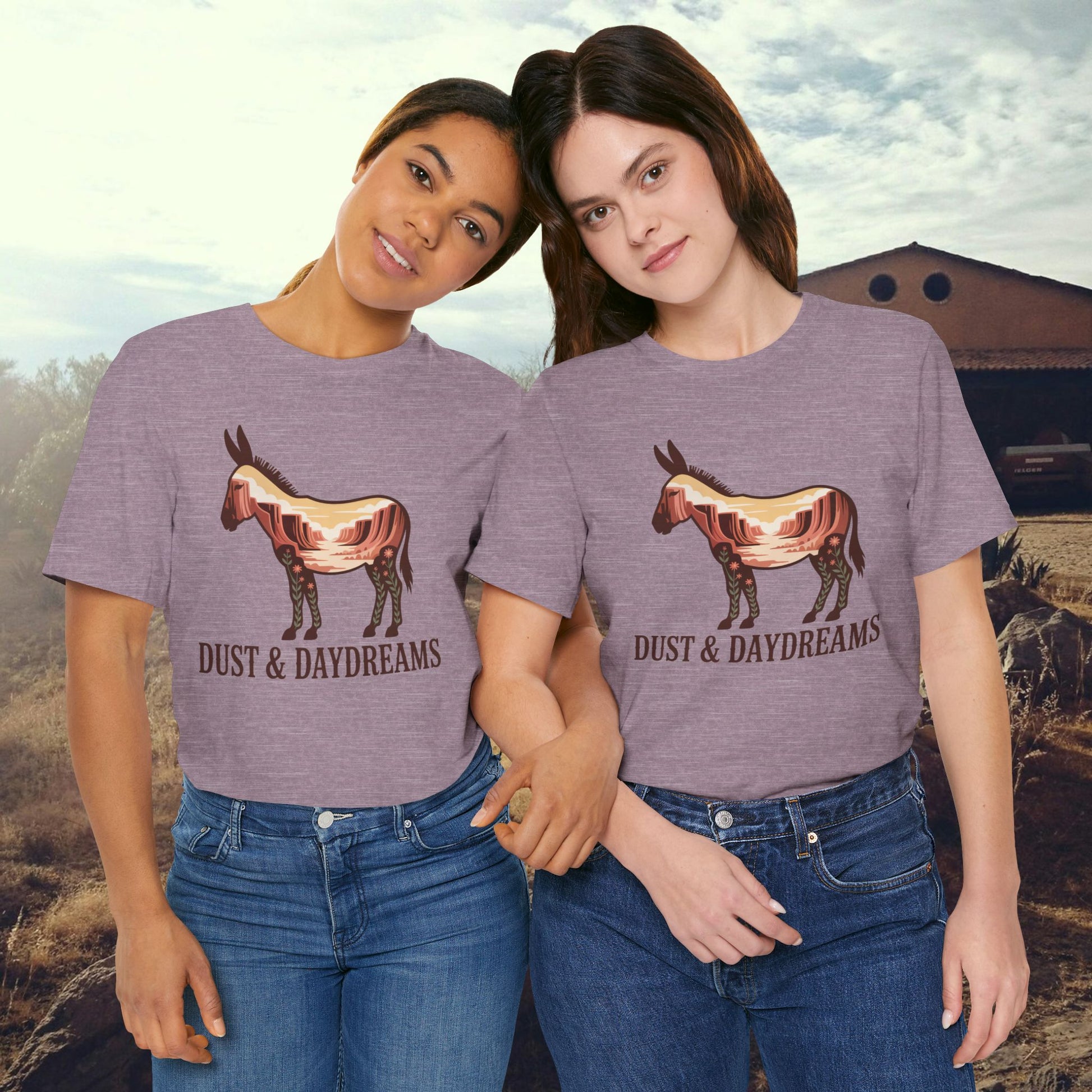 Heather Purple | Dust & Daydreams — Desert Donkey Jersey T-Shirt | T-Shirt