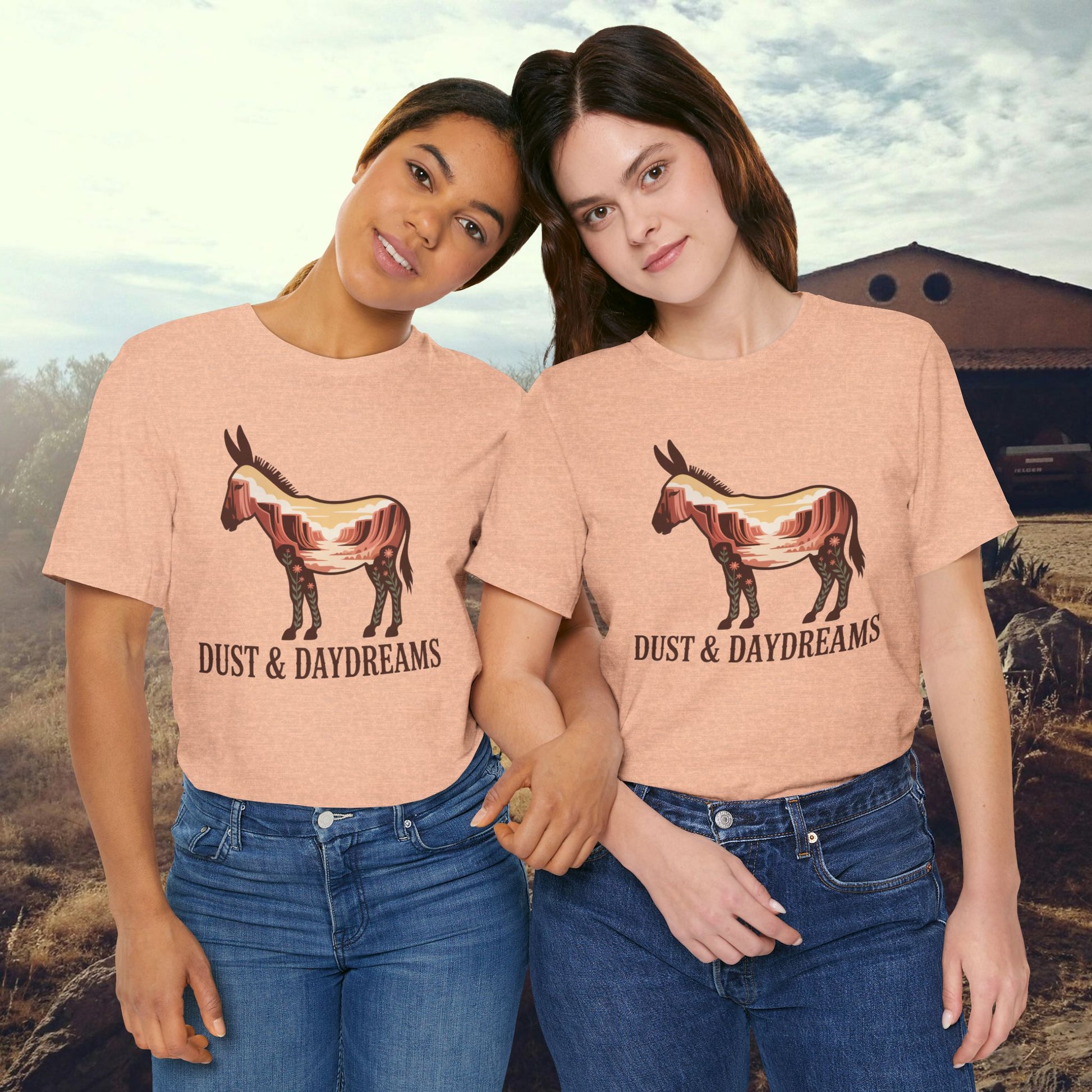 Heather Peach | Dust & Daydreams — Desert Donkey Jersey T-Shirt | T-Shirt