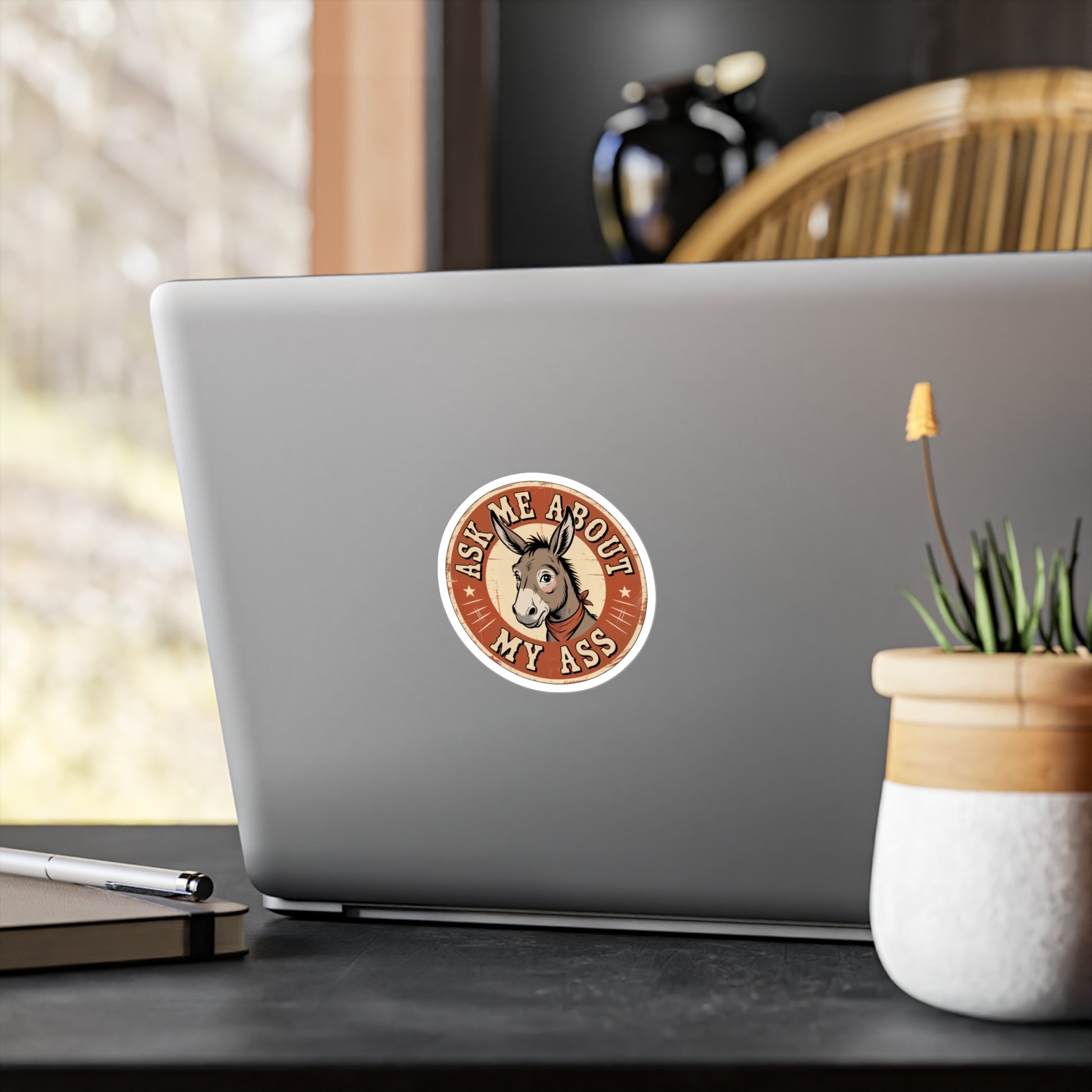 4" x 6" Kiss-Cut Satin | Ask Me About My Ass – Vintage Donkey & Mule Kiss-Cut Sticker | Stickers