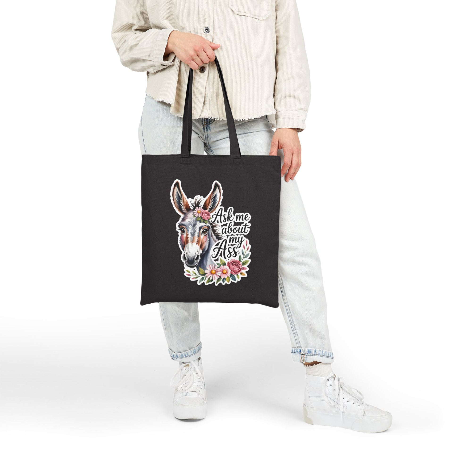Ask Me About My Ass Floral Tote Bag