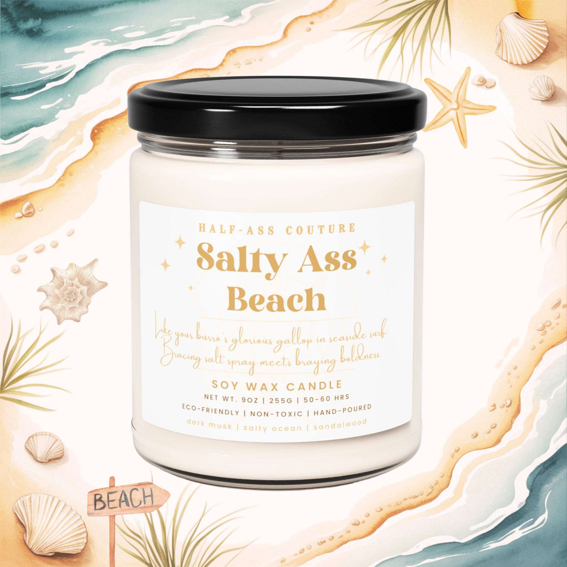 Salty Ass Beach 9oz | Salty Ass Beach Candle | Candle