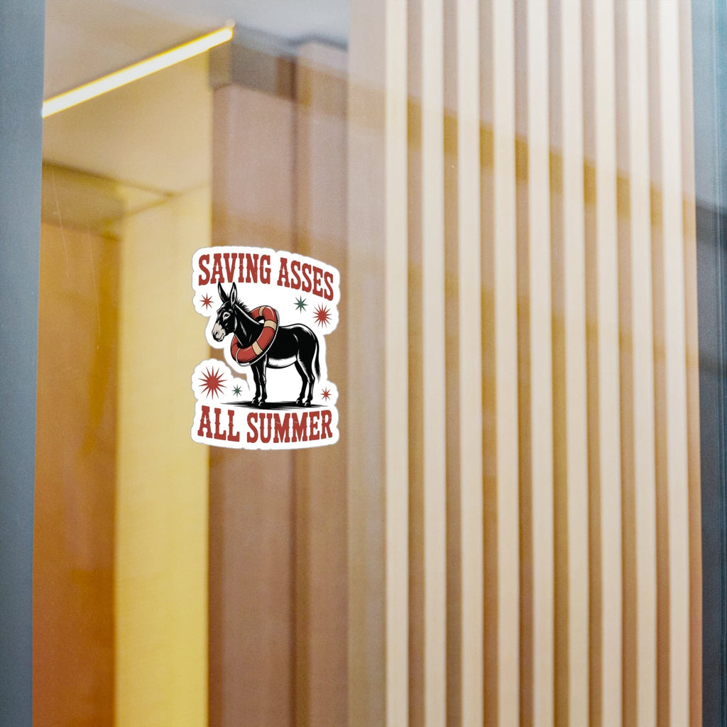 Stickers Saving Asses All Summer – Americana Donkey Kiss-Cut Sticker