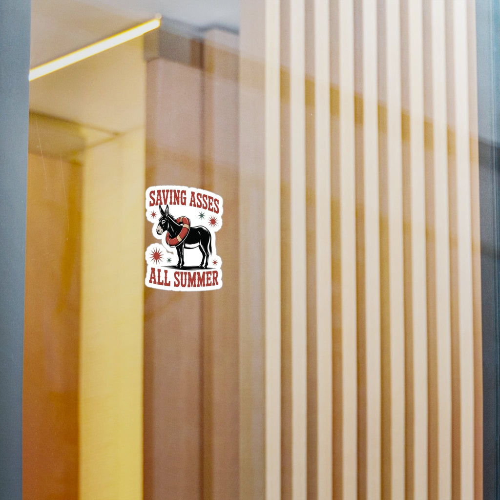 Stickers Saving Asses All Summer – Americana Donkey Kiss-Cut Sticker