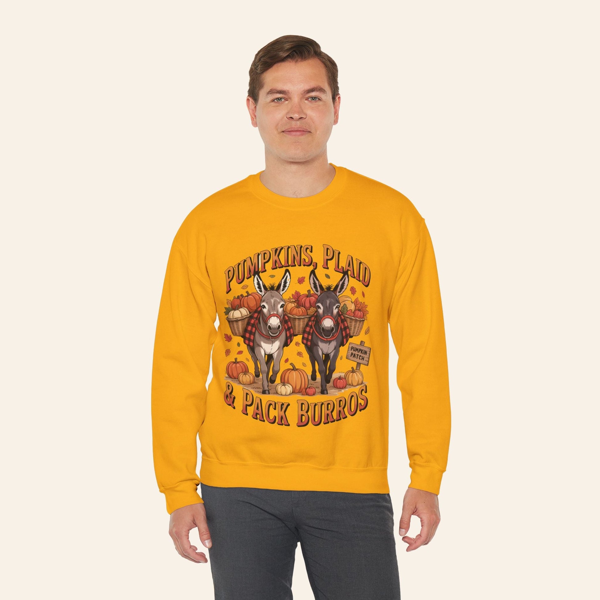 Sweatshirt Pumpkins, Plaid & Pack Burros Cozy Fall Sweatshirt