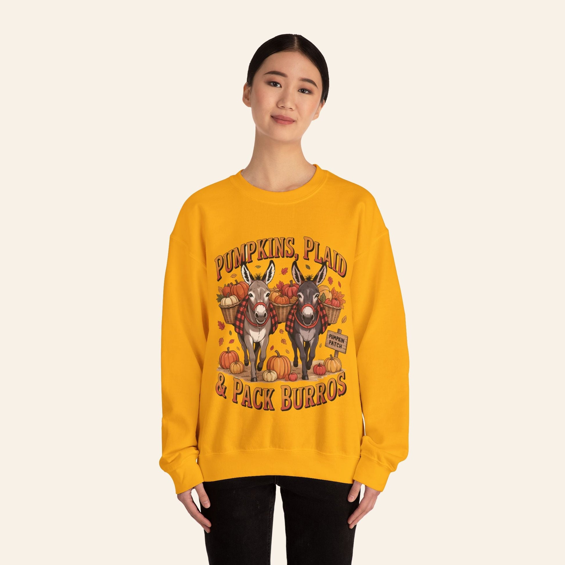 Sweatshirt Pumpkins, Plaid & Pack Burros Cozy Fall Sweatshirt