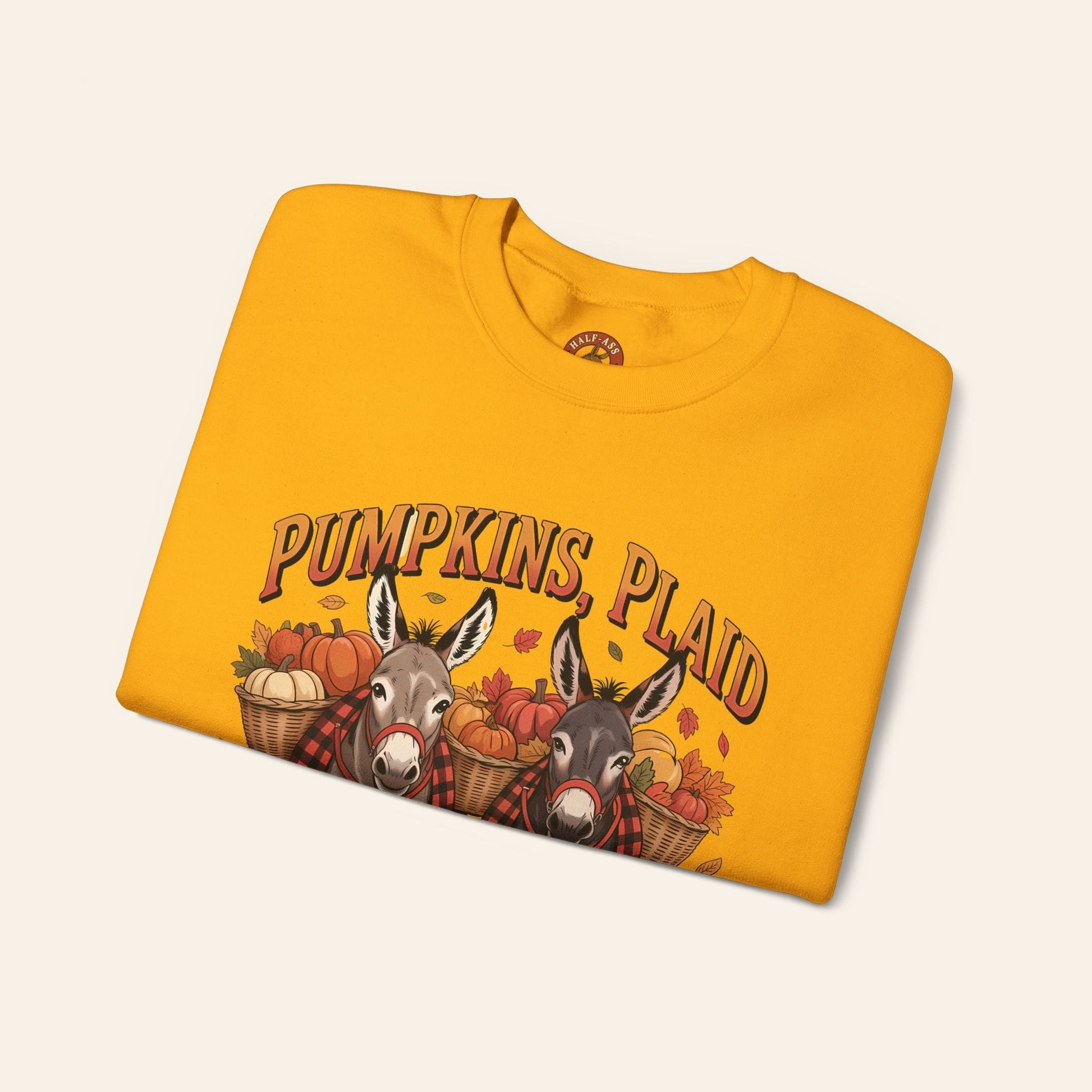 Sweatshirt Pumpkins, Plaid & Pack Burros Cozy Fall Sweatshirt