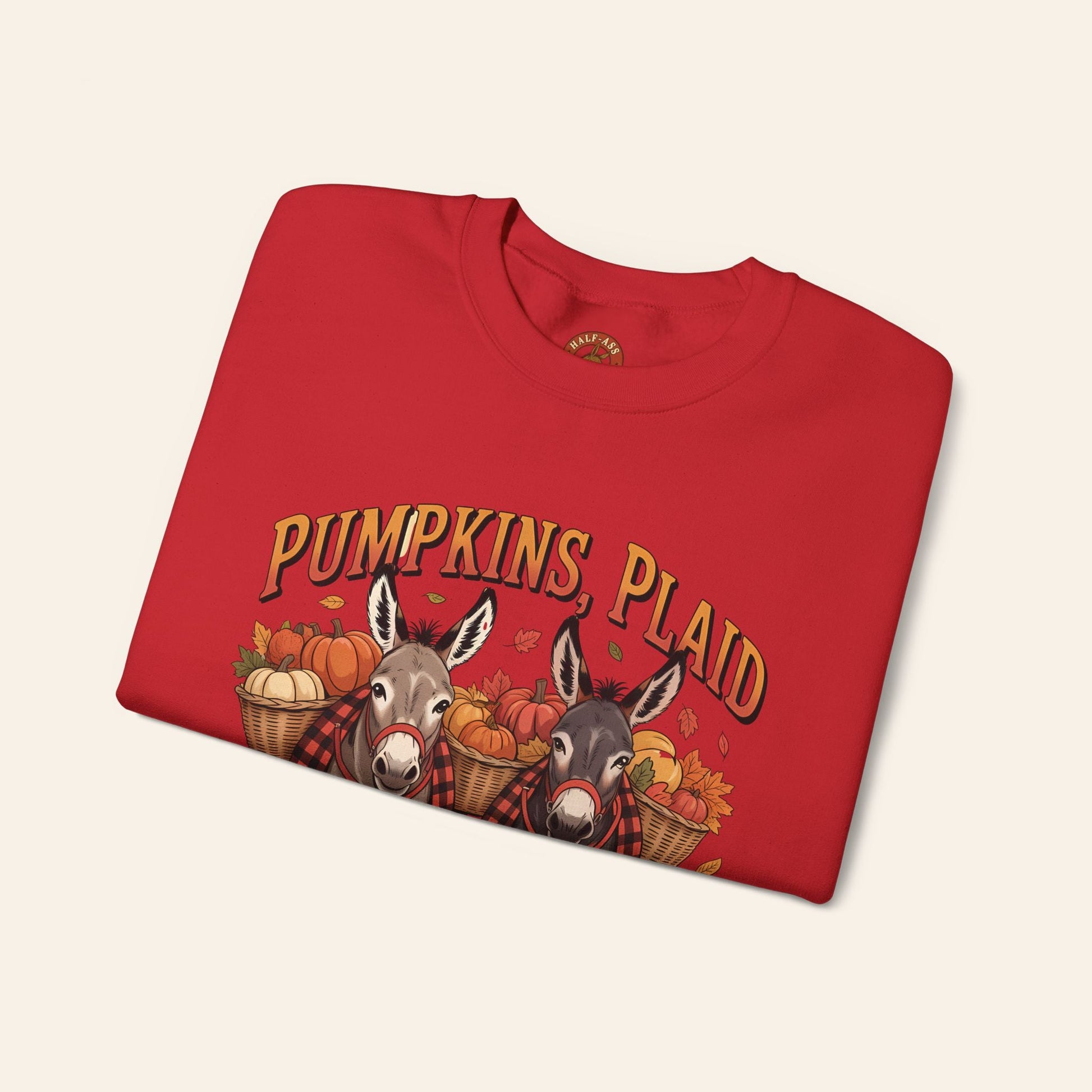 Sweatshirt Pumpkins, Plaid & Pack Burros Cozy Fall Sweatshirt
