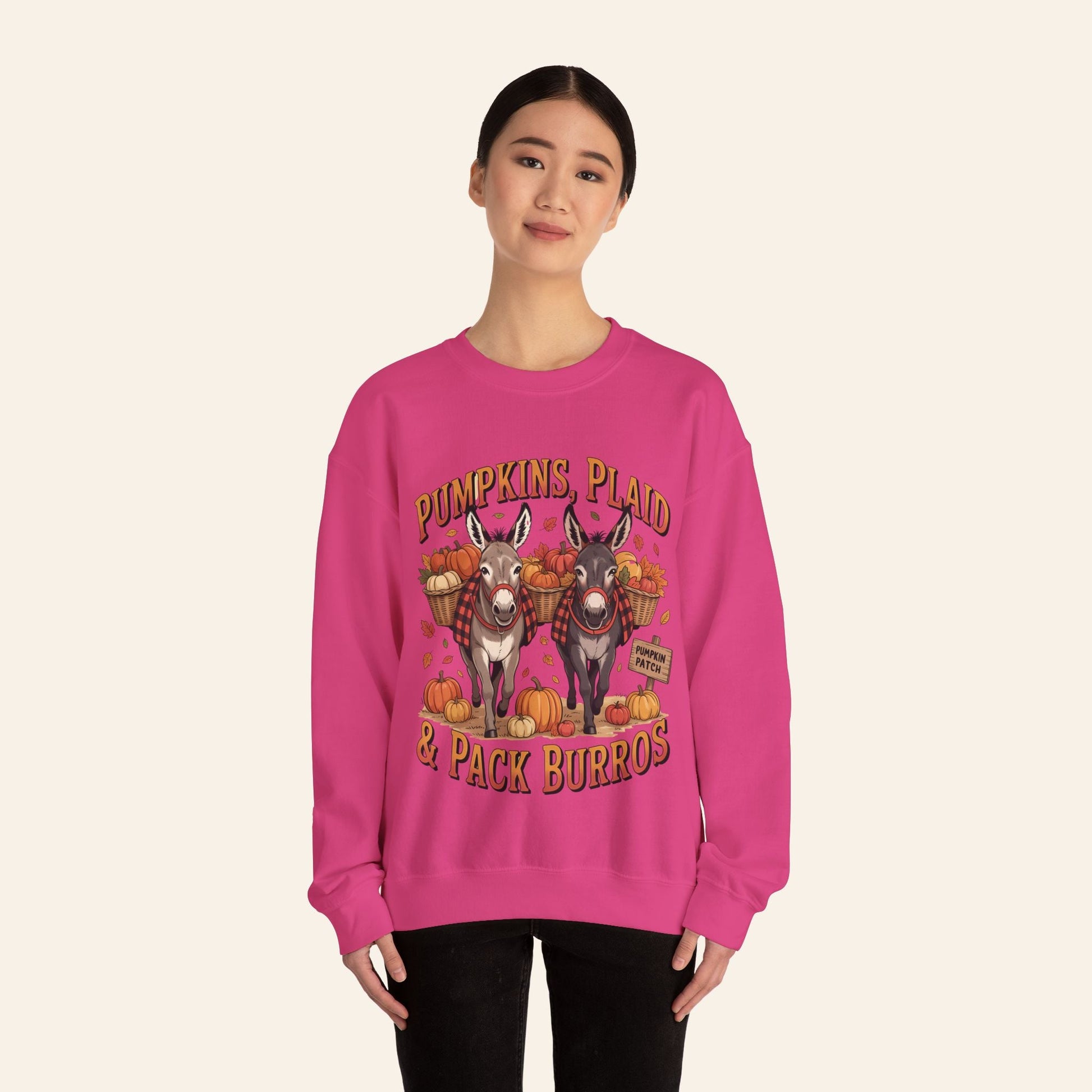 Sweatshirt Pumpkins, Plaid & Pack Burros Cozy Fall Sweatshirt