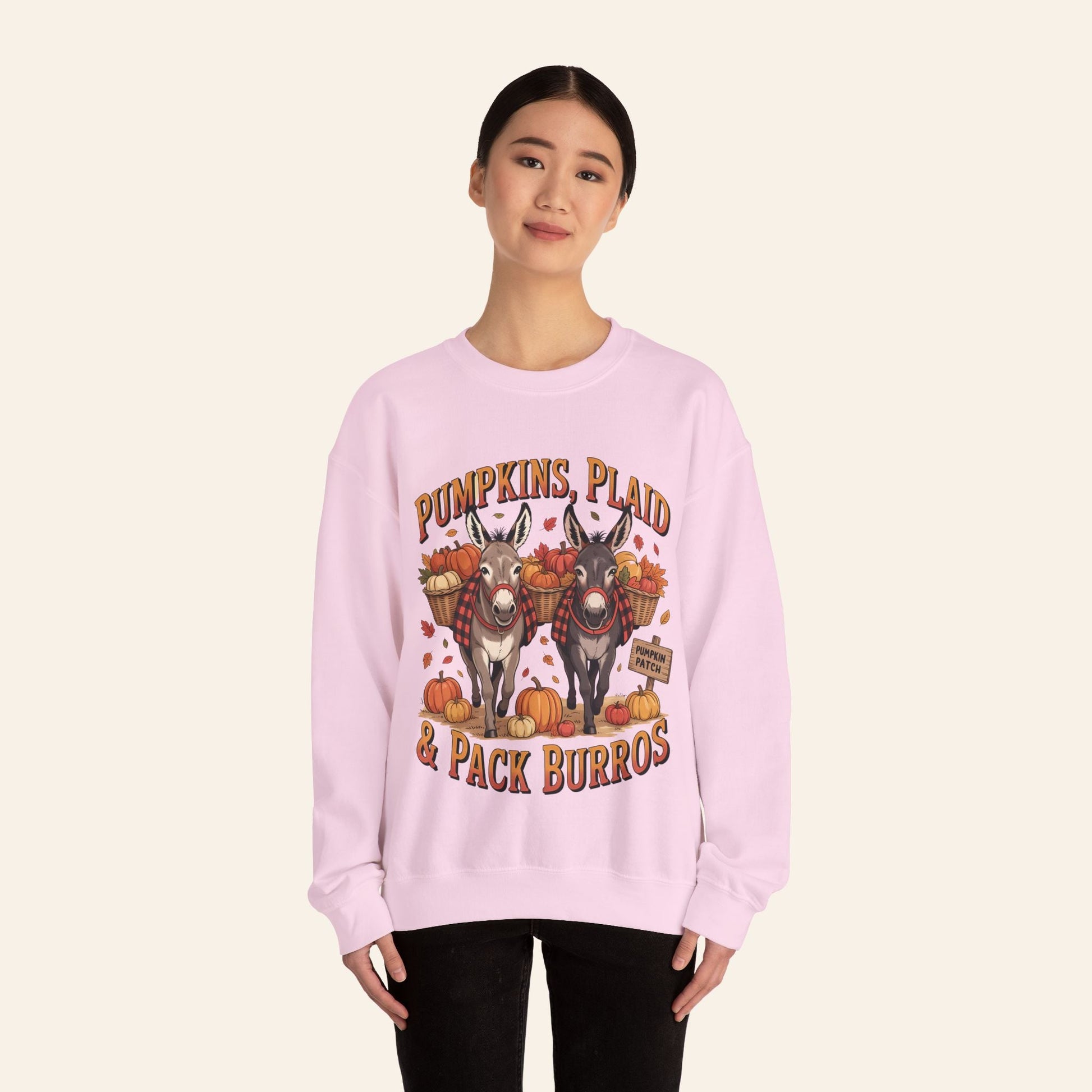 Sweatshirt Pumpkins, Plaid & Pack Burros Cozy Fall Sweatshirt