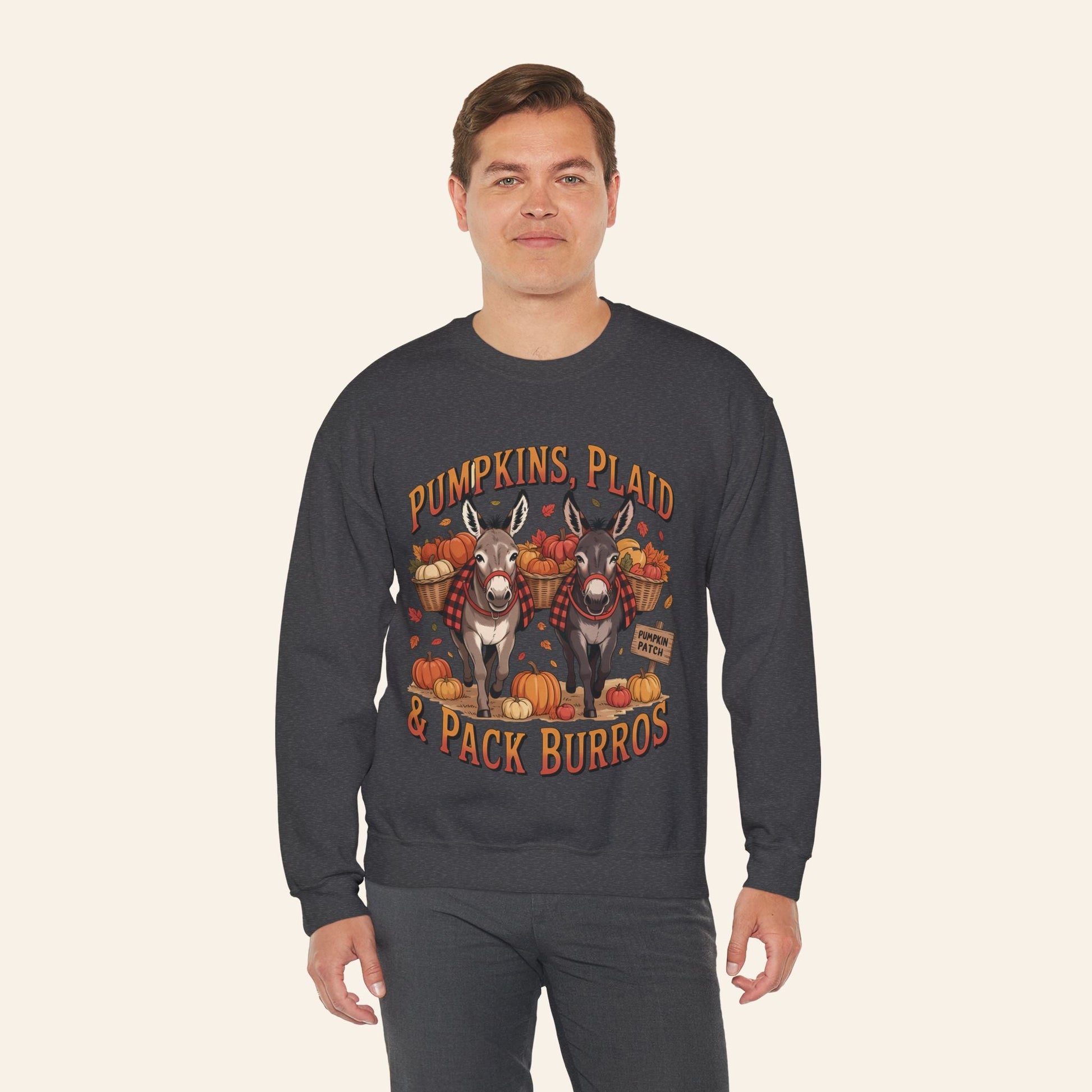 Sweatshirt Pumpkins, Plaid & Pack Burros Cozy Fall Sweatshirt