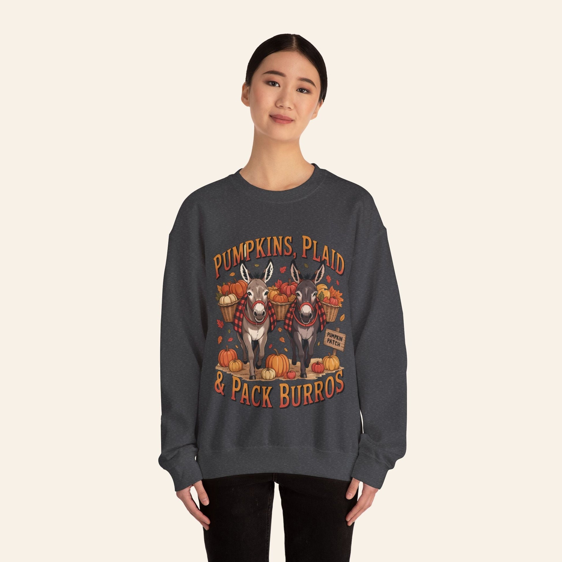 Sweatshirt Pumpkins, Plaid & Pack Burros Cozy Fall Sweatshirt