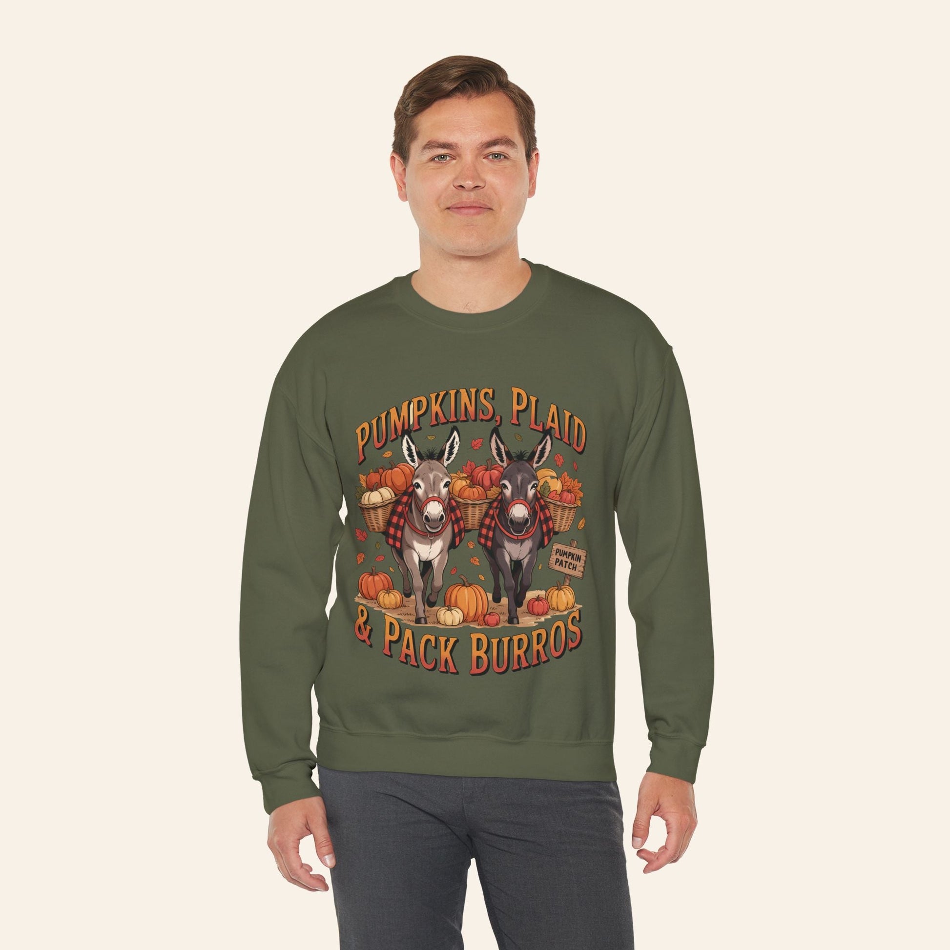 Sweatshirt Pumpkins, Plaid & Pack Burros Cozy Fall Sweatshirt