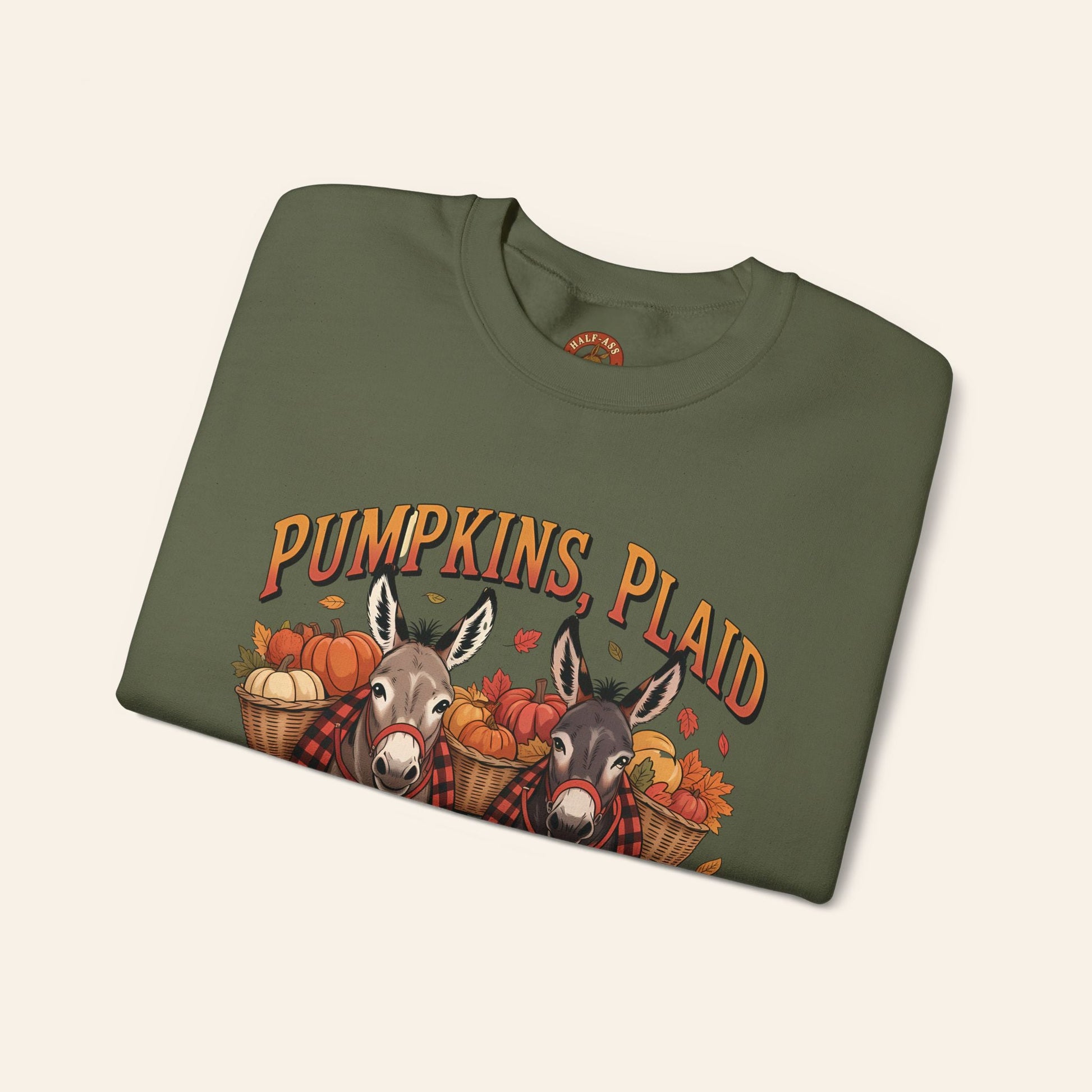Sweatshirt Pumpkins, Plaid & Pack Burros Cozy Fall Sweatshirt