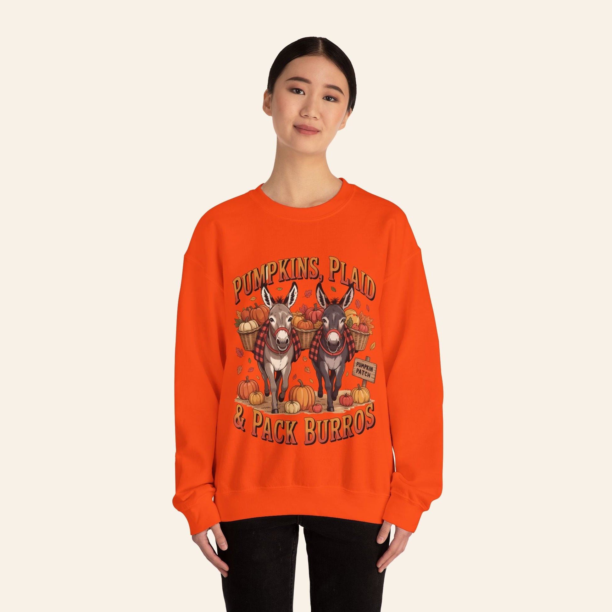 Sweatshirt Pumpkins, Plaid & Pack Burros Cozy Fall Sweatshirt
