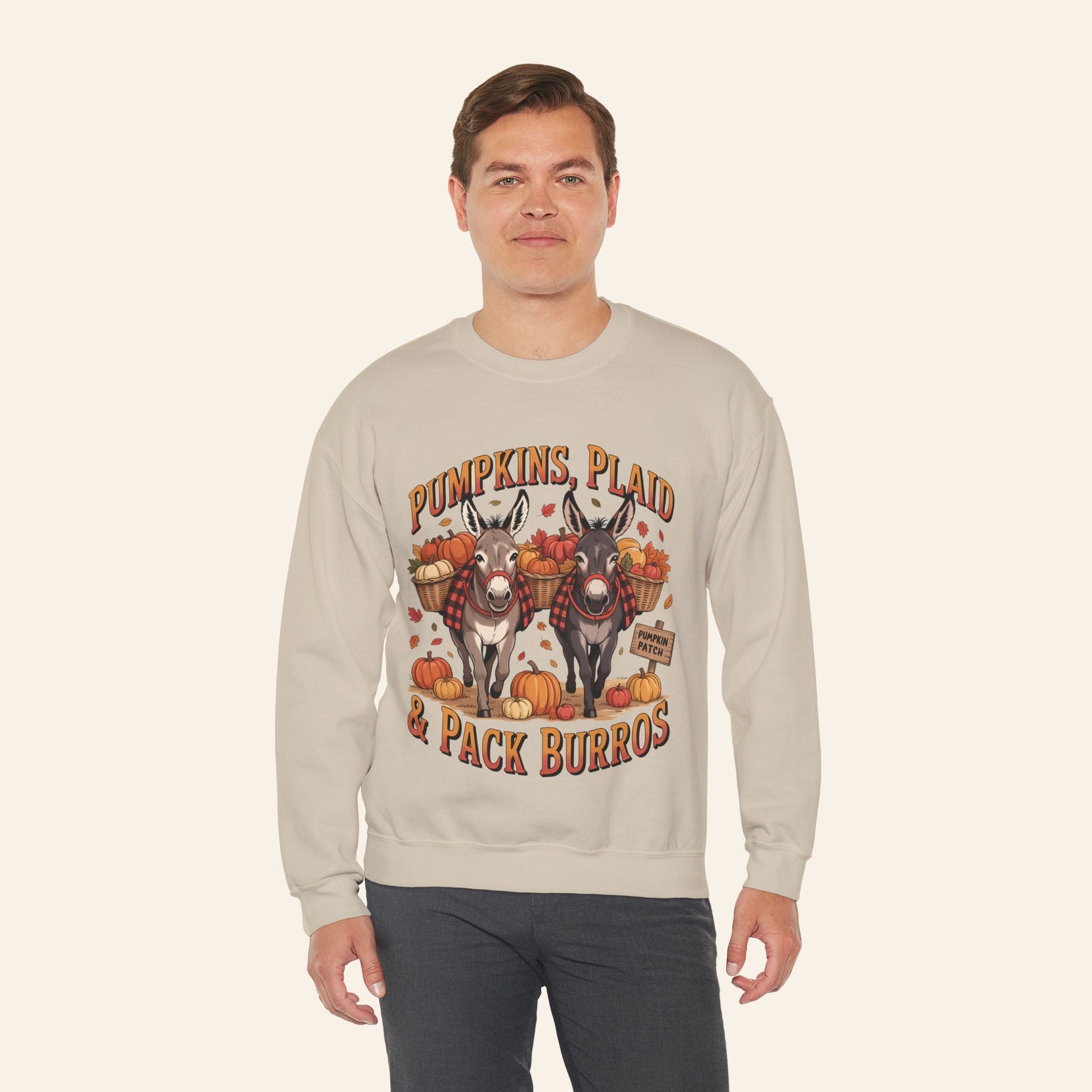 Sweatshirt Pumpkins, Plaid & Pack Burros Cozy Fall Sweatshirt