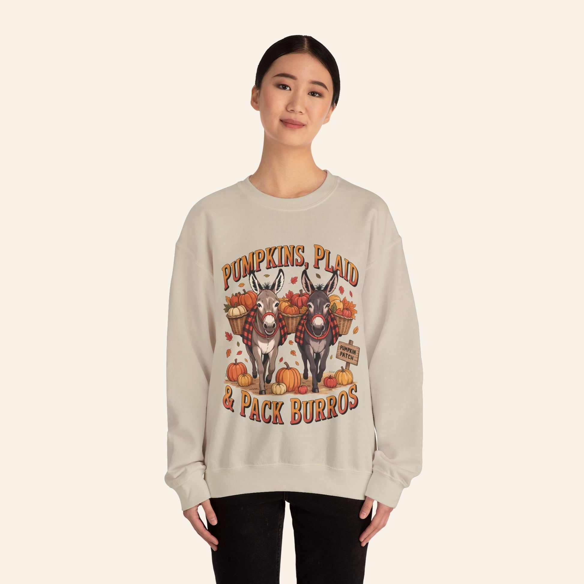 Sweatshirt Pumpkins, Plaid & Pack Burros Cozy Fall Sweatshirt