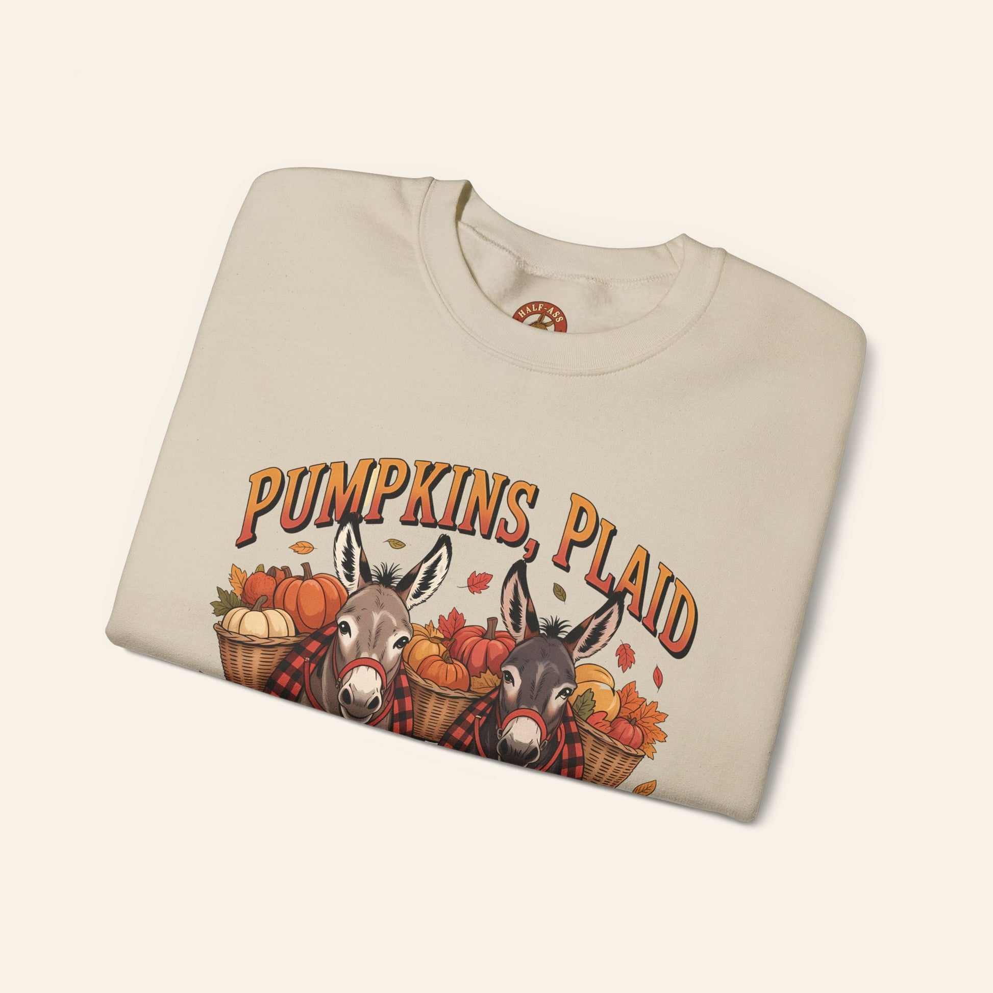 Sweatshirt Pumpkins, Plaid & Pack Burros Cozy Fall Sweatshirt