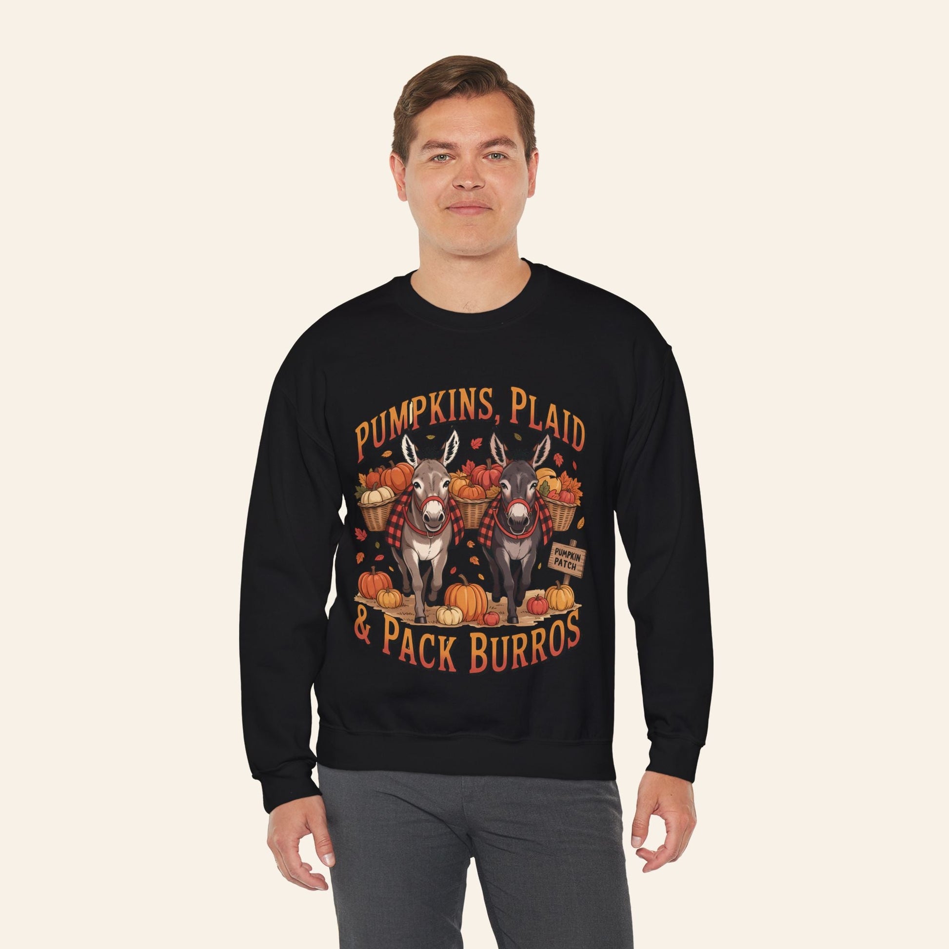Sweatshirt Pumpkins, Plaid & Pack Burros Cozy Fall Sweatshirt