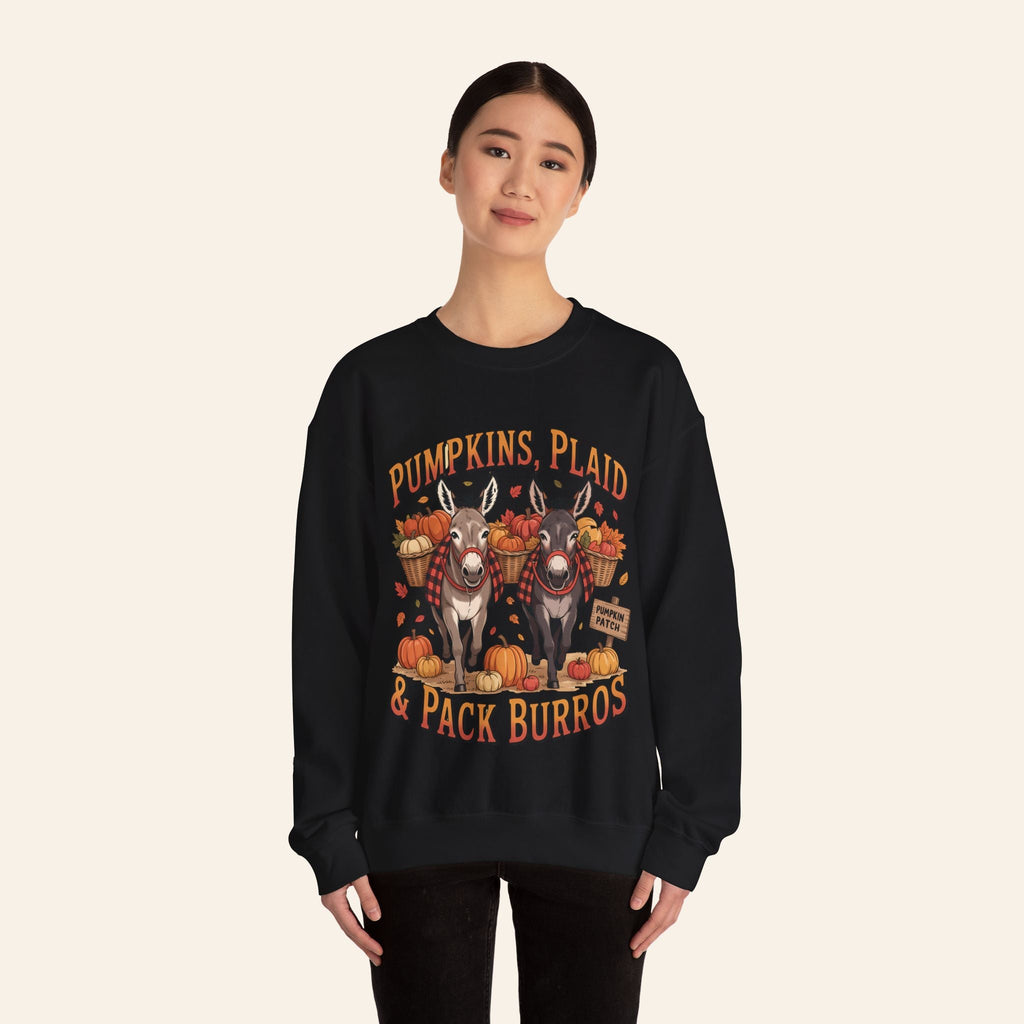 Sweatshirt Pumpkins, Plaid & Pack Burros Cozy Fall Sweatshirt