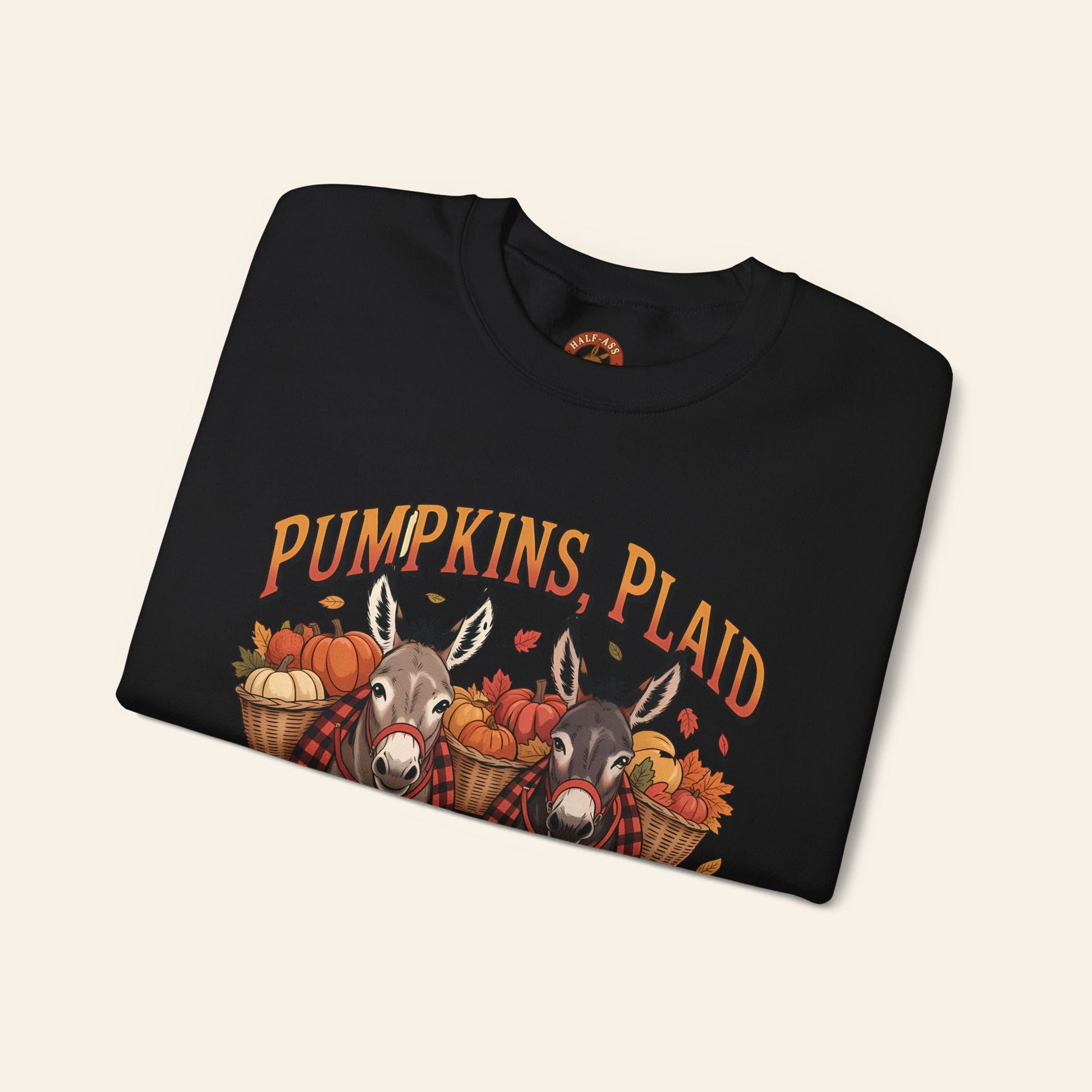 Sweatshirt Pumpkins, Plaid & Pack Burros Cozy Fall Sweatshirt