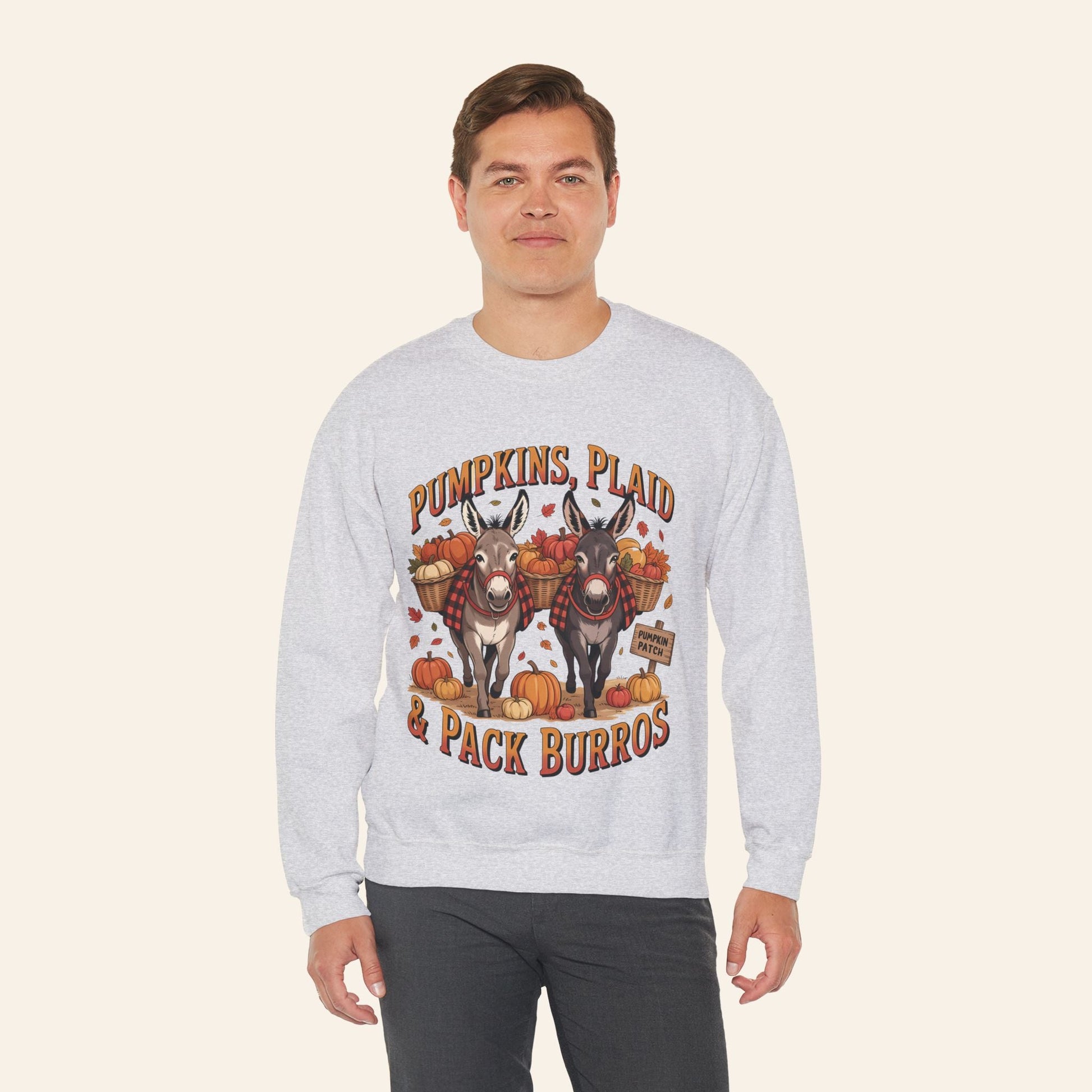 Sweatshirt Pumpkins, Plaid & Pack Burros Cozy Fall Sweatshirt