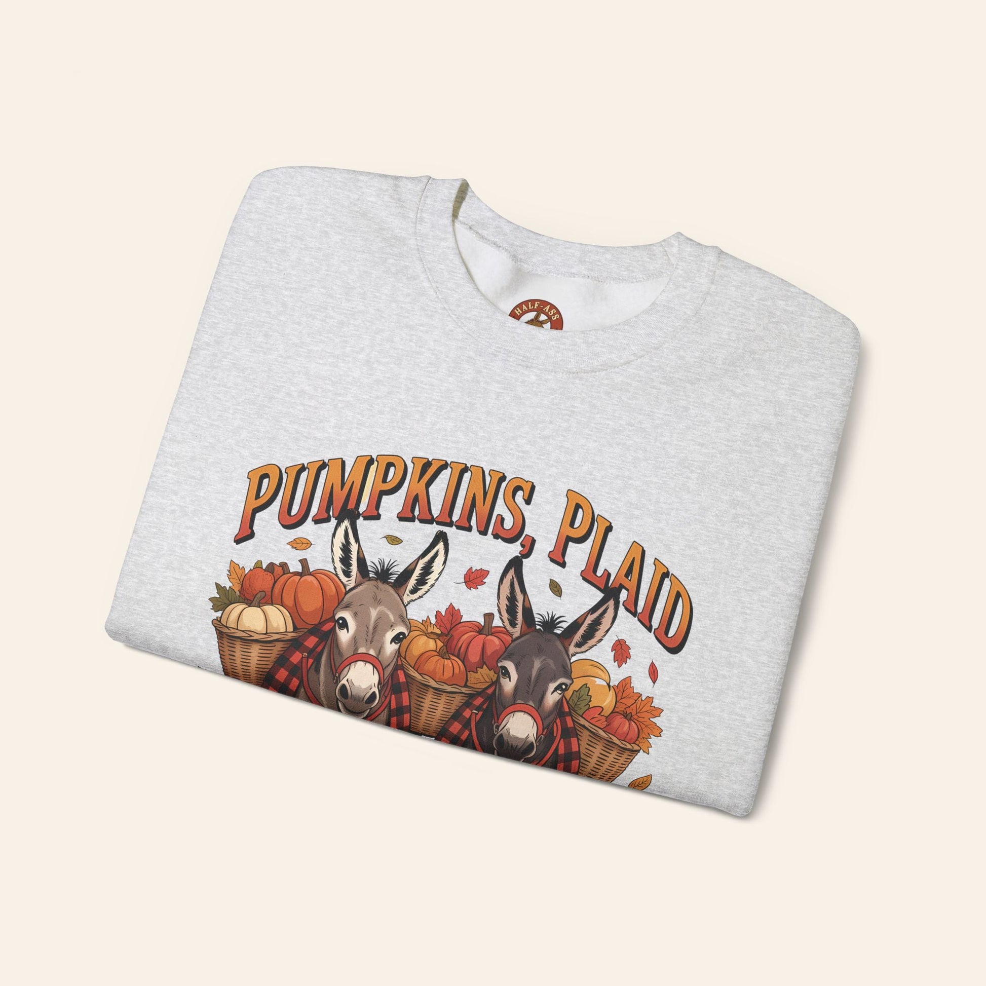 Sweatshirt Pumpkins, Plaid & Pack Burros Cozy Fall Sweatshirt