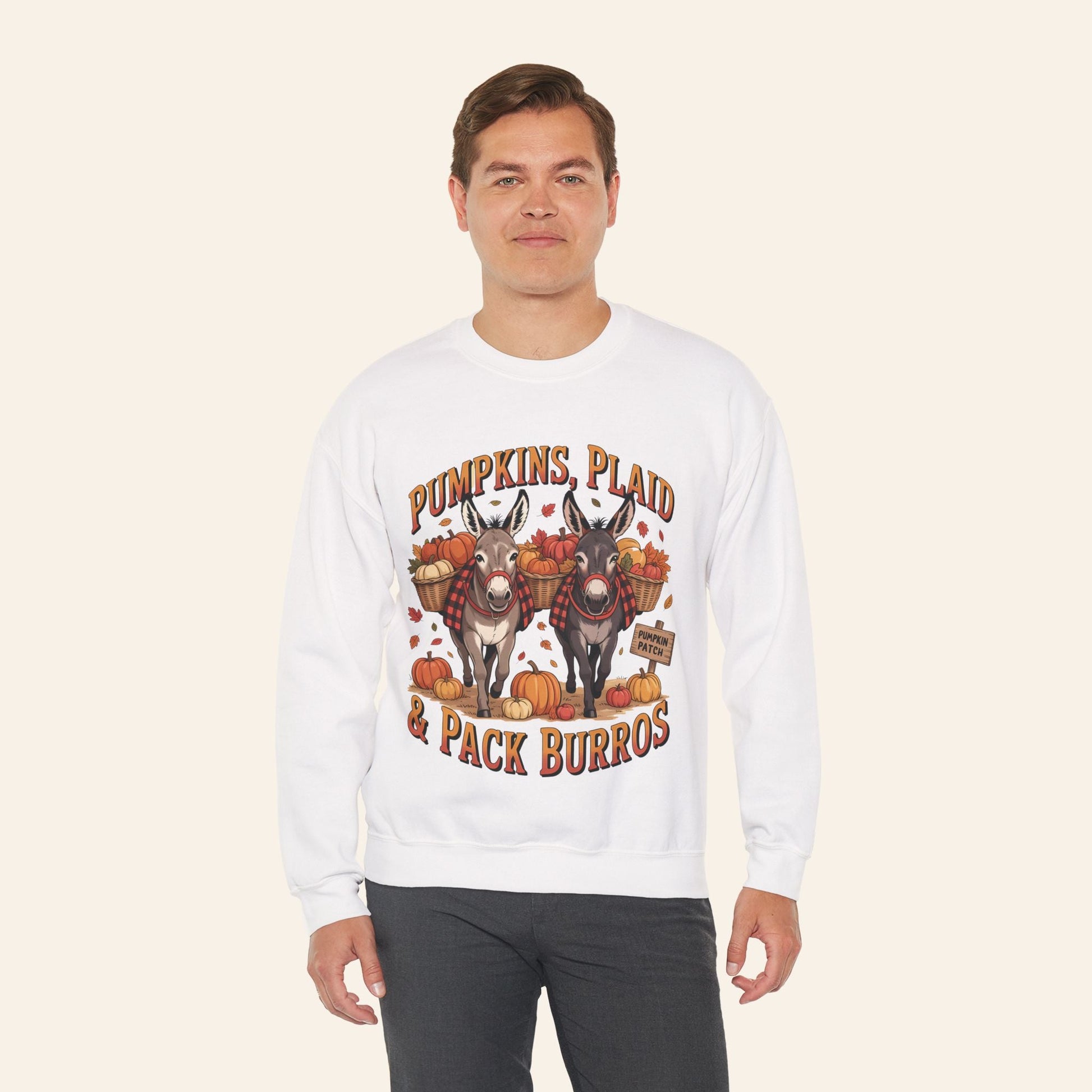 Sweatshirt Pumpkins, Plaid & Pack Burros Cozy Fall Sweatshirt