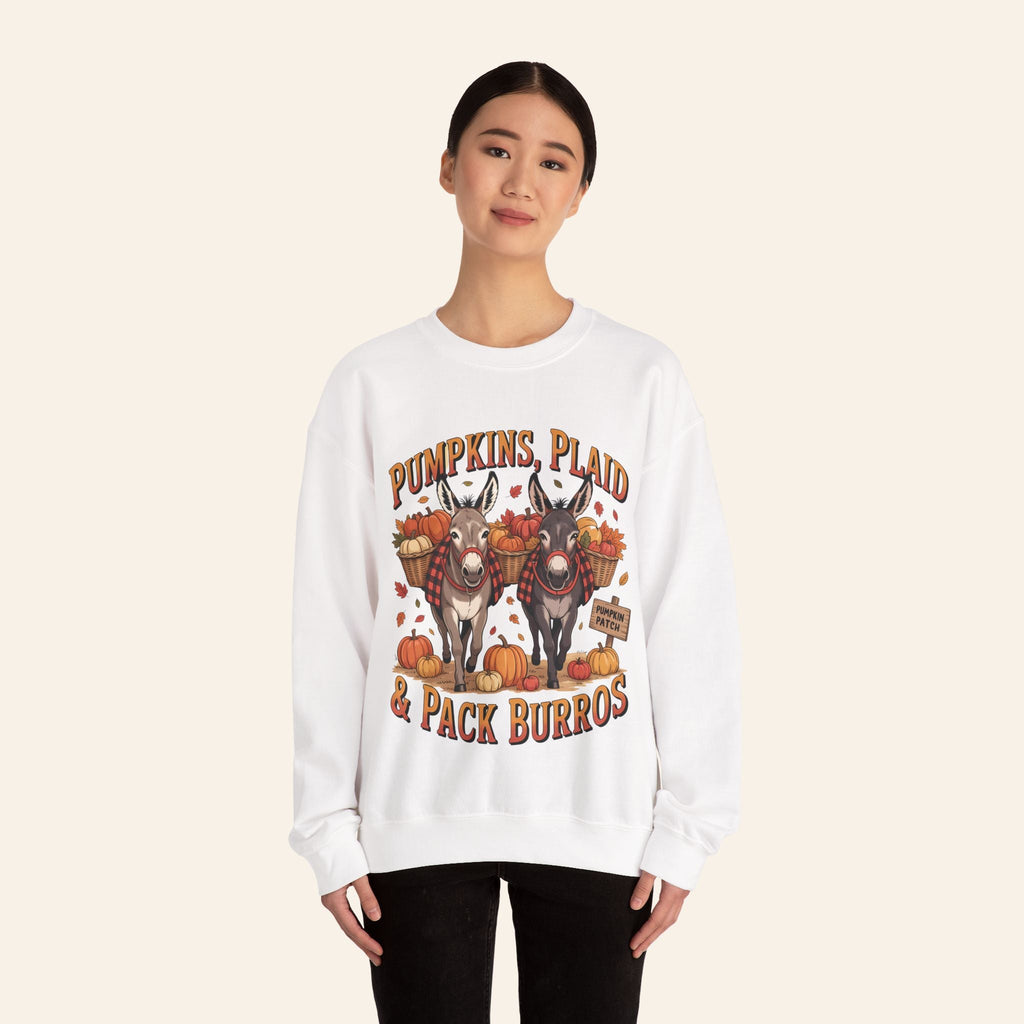 Sweatshirt Pumpkins, Plaid & Pack Burros Cozy Fall Sweatshirt