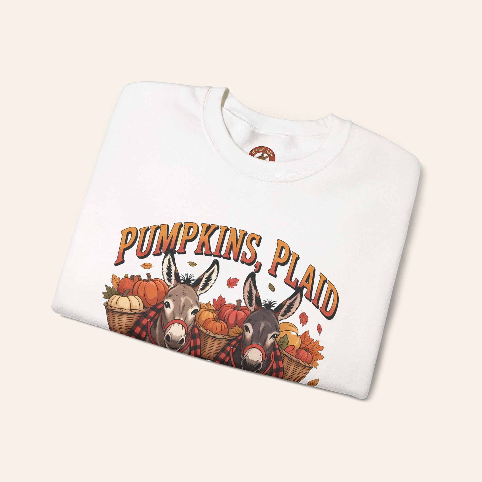Sweatshirt Pumpkins, Plaid & Pack Burros Cozy Fall Sweatshirt