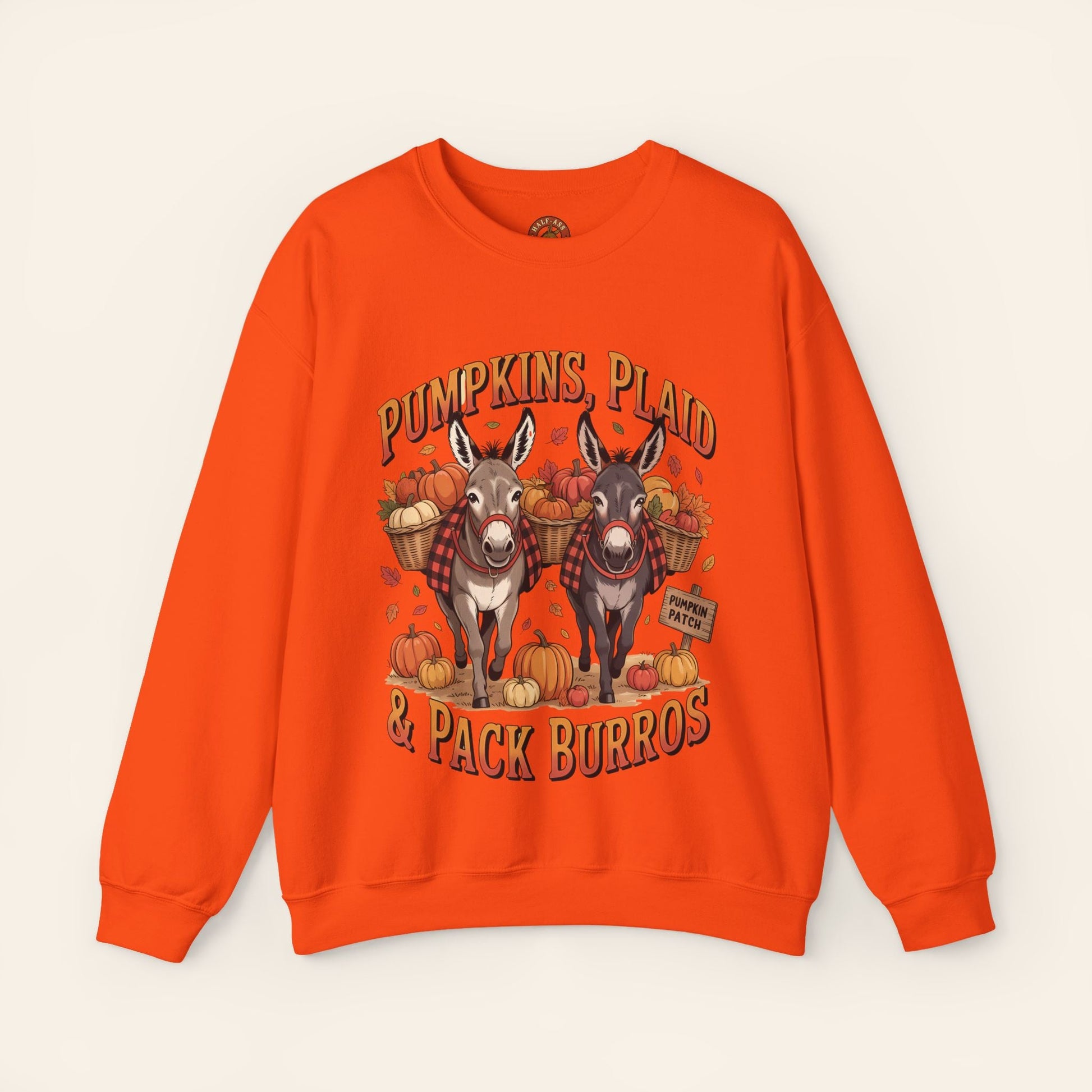 Sweatshirt Pumpkins, Plaid & Pack Burros Cozy Fall Sweatshirt S / Orange