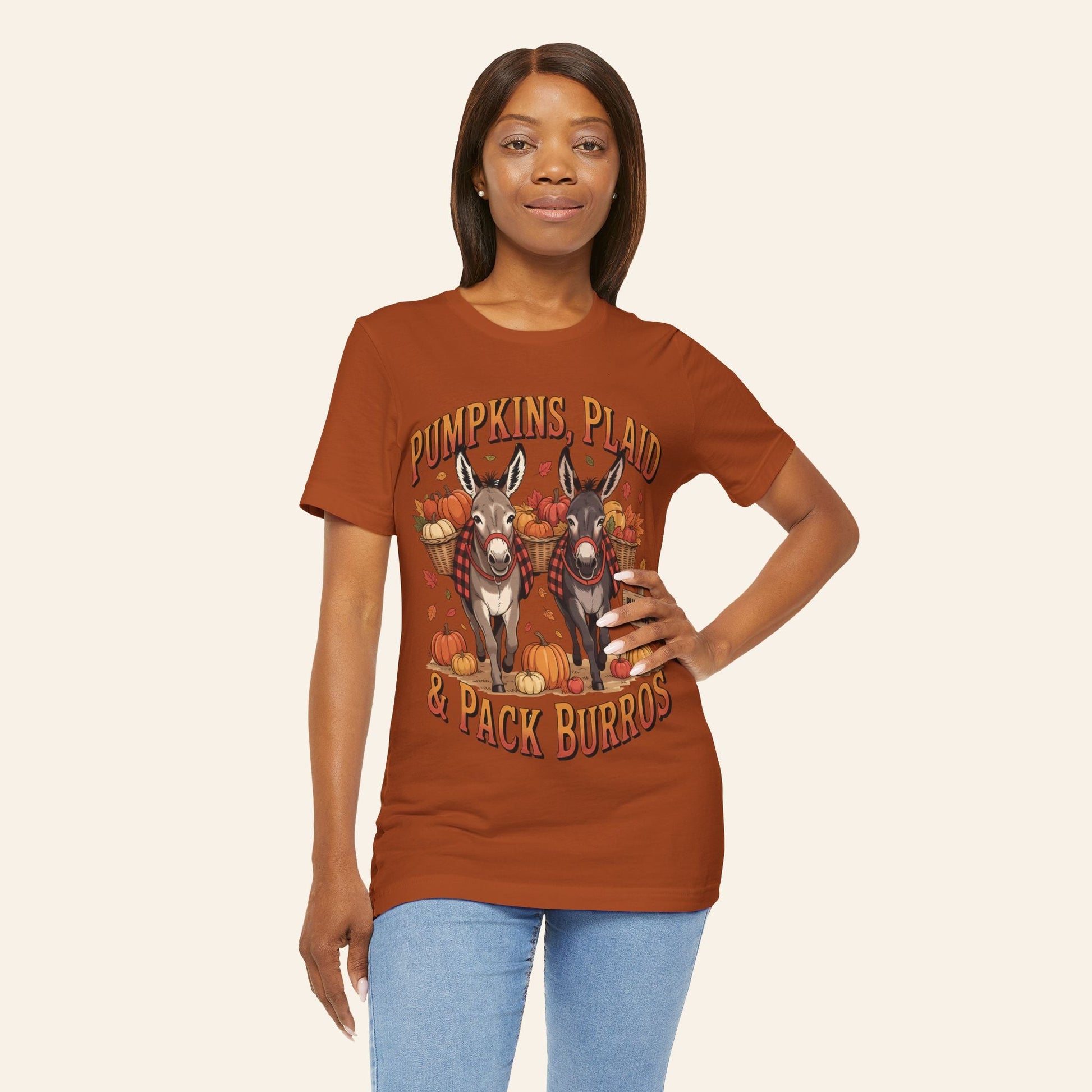 T-Shirt Pumpkins, Plaid & Pack Burros Unisex T-Shirt