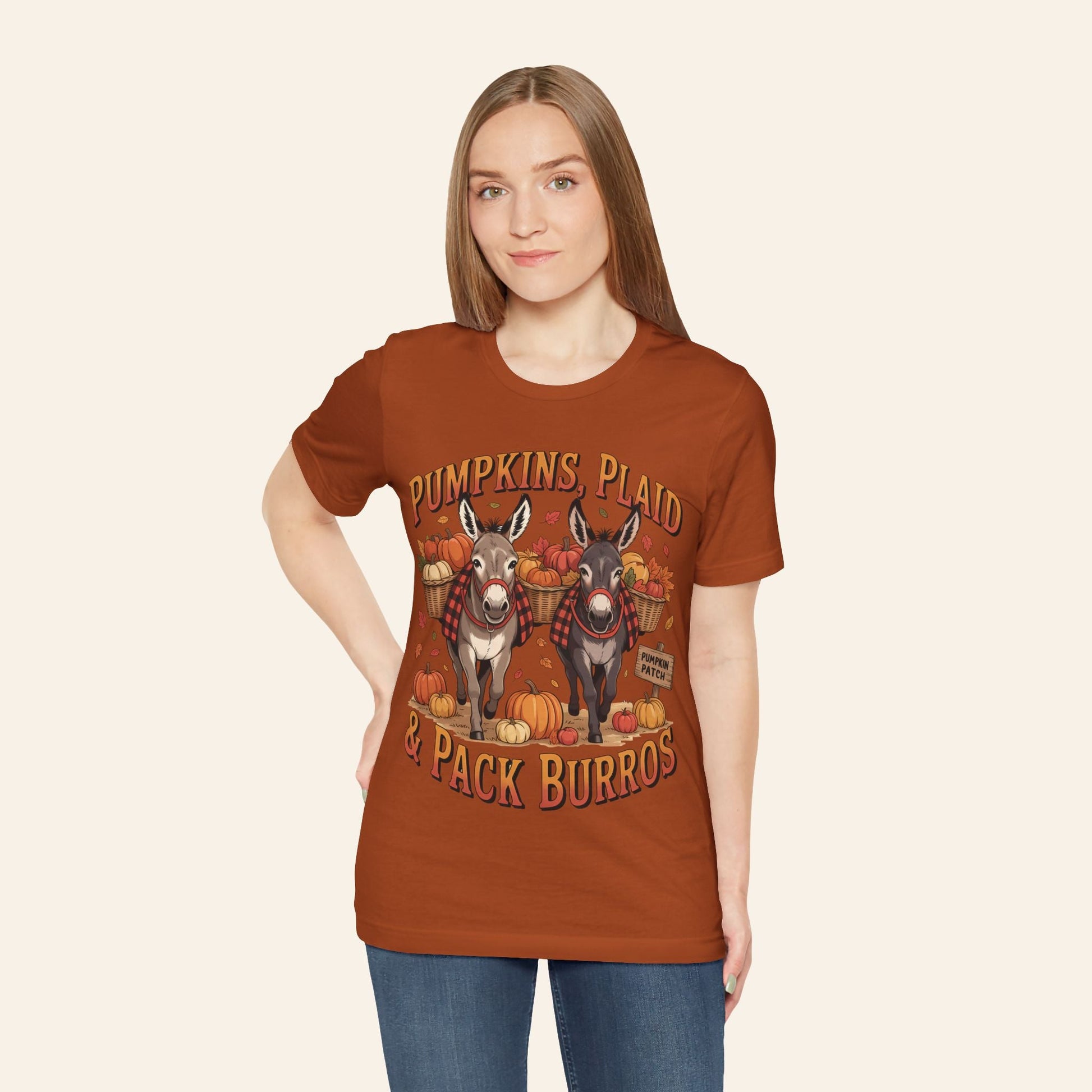 T-Shirt Pumpkins, Plaid & Pack Burros Unisex T-Shirt
