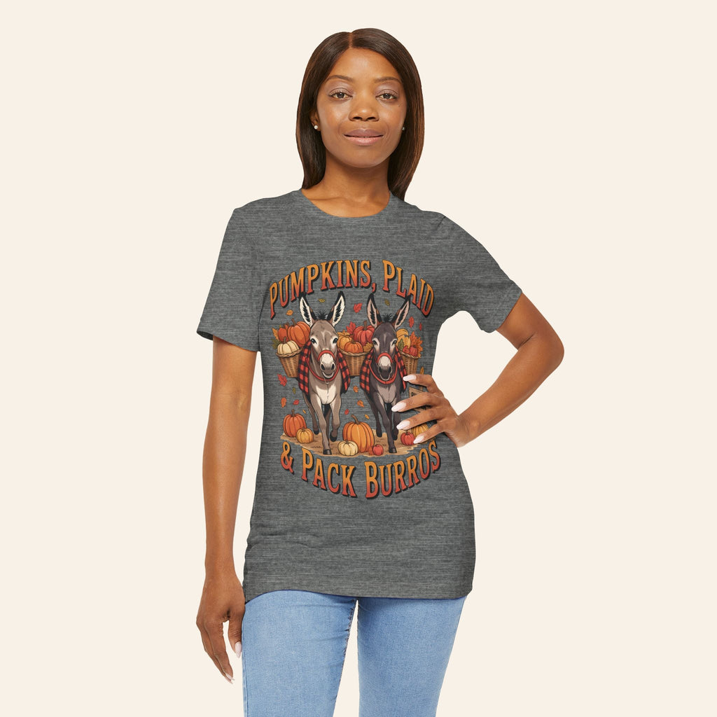 T-Shirt Pumpkins, Plaid & Pack Burros Unisex T-Shirt