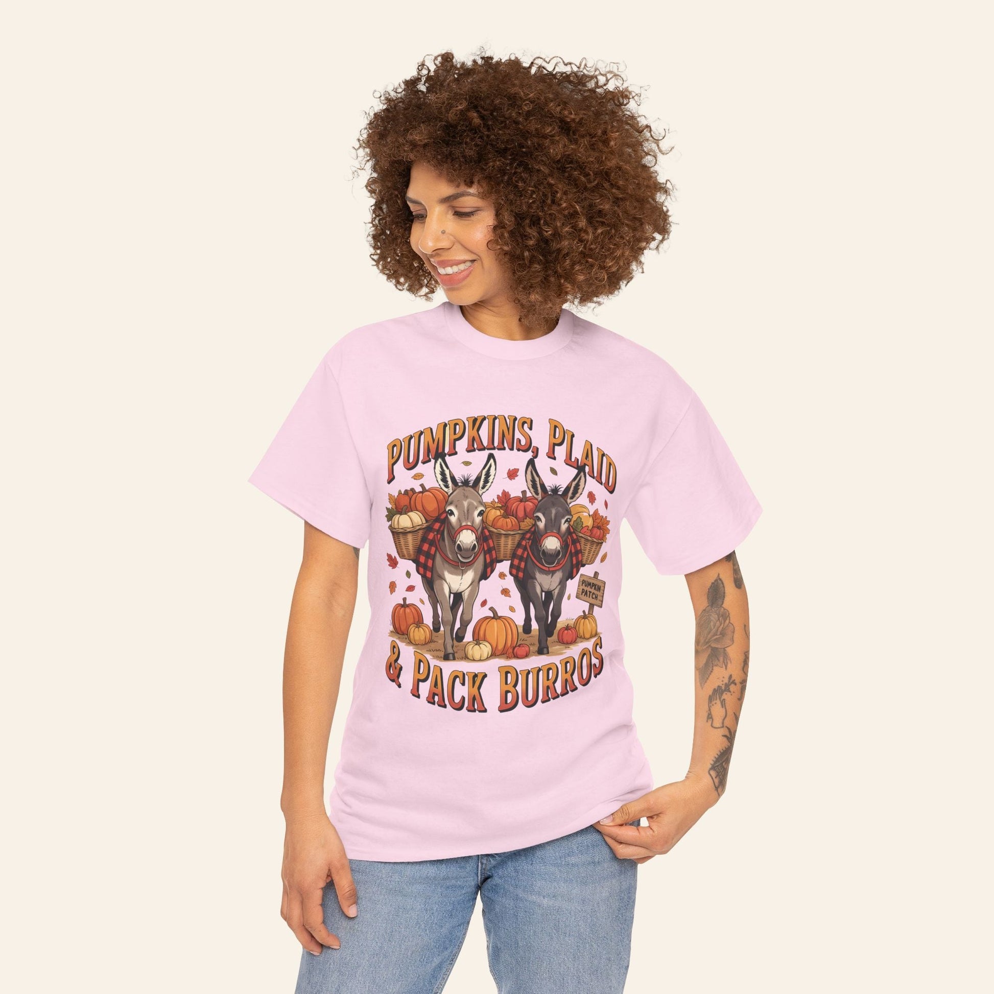 T-Shirt Pumpkins, Plaid, & Pack Burros T-Shirt (Heavy)