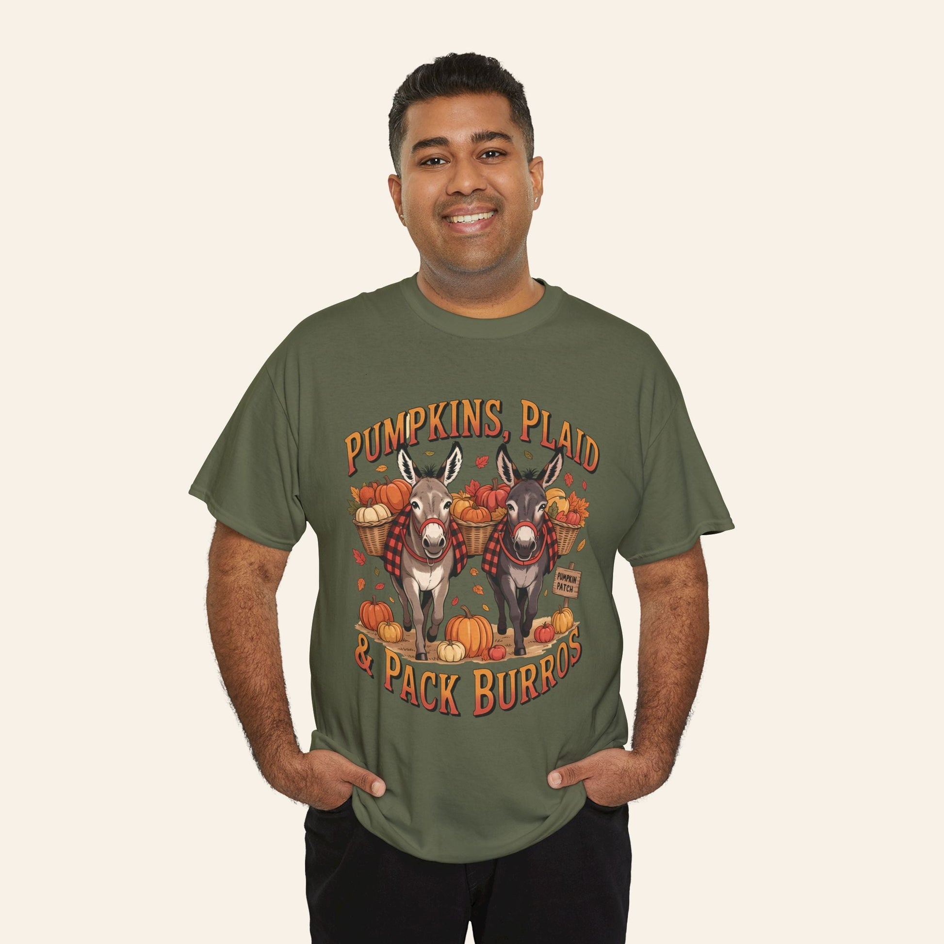 T-Shirt Pumpkins, Plaid, & Pack Burros Unisex Tee
