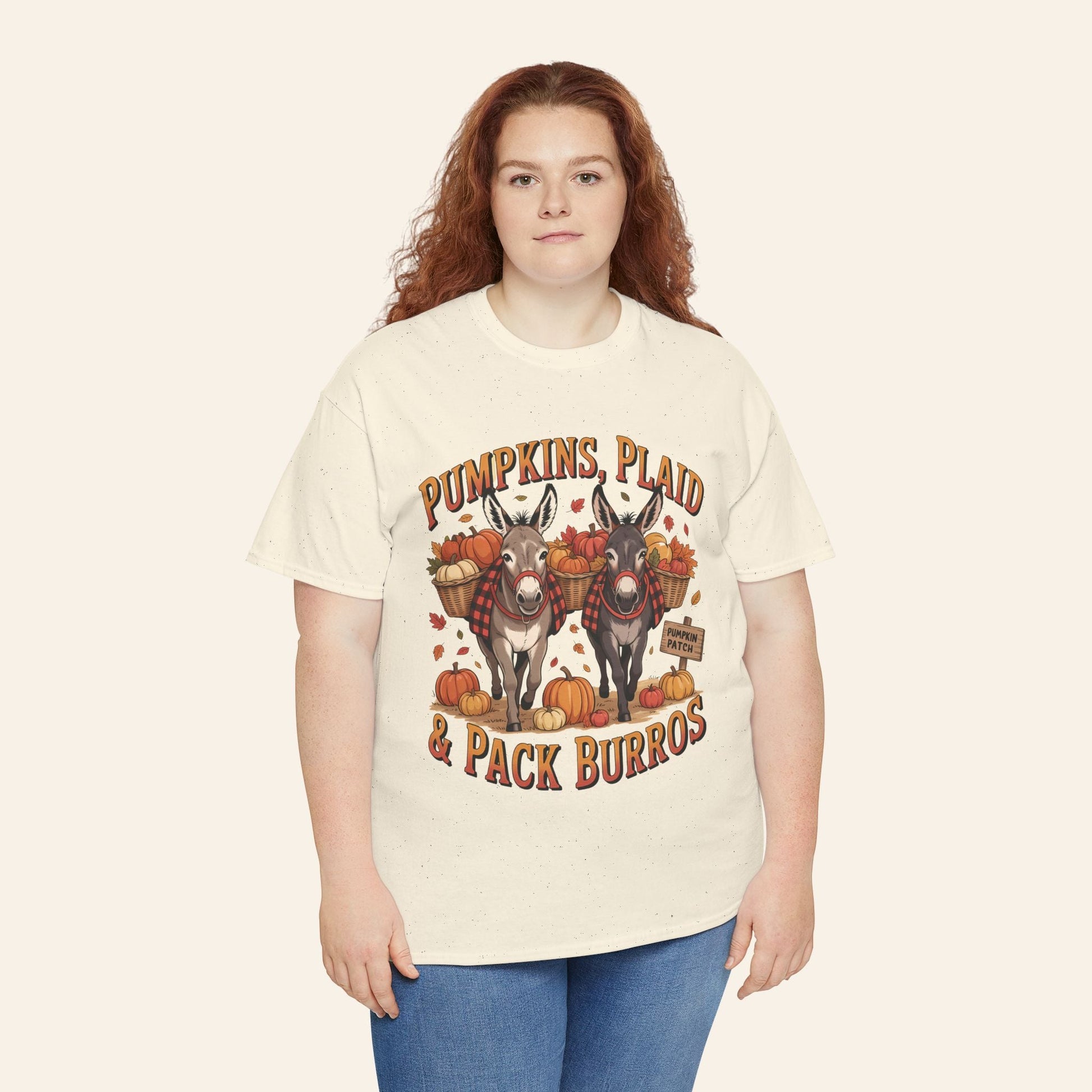 T-Shirt Pumpkins, Plaid, & Pack Burros Unisex Tee
