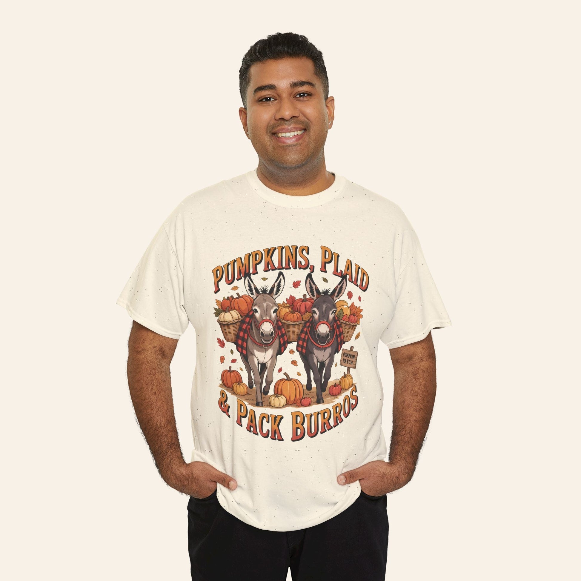 T-Shirt Pumpkins, Plaid, & Pack Burros Unisex Tee