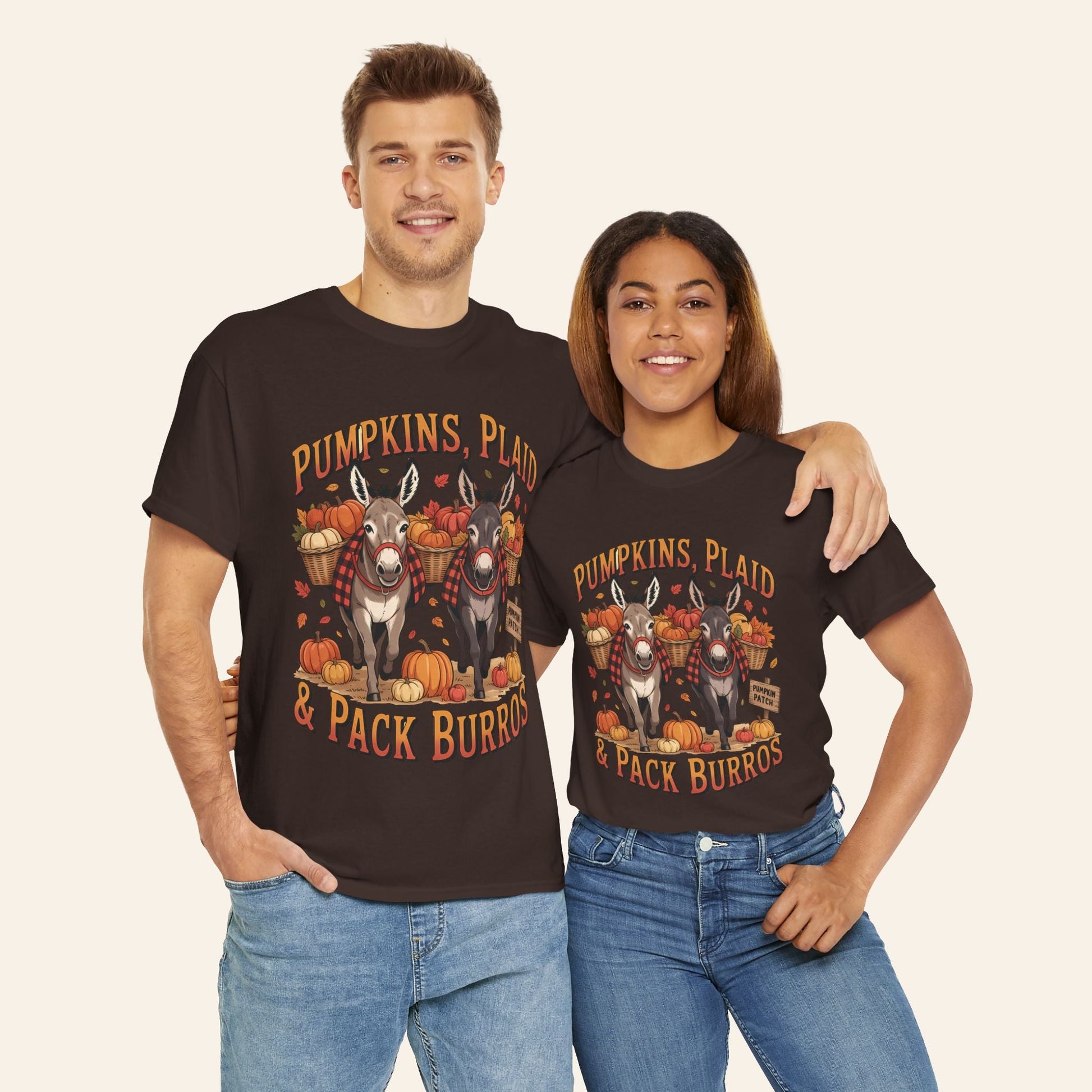 T-Shirt Pumpkins, Plaid, & Pack Burros Unisex Tee