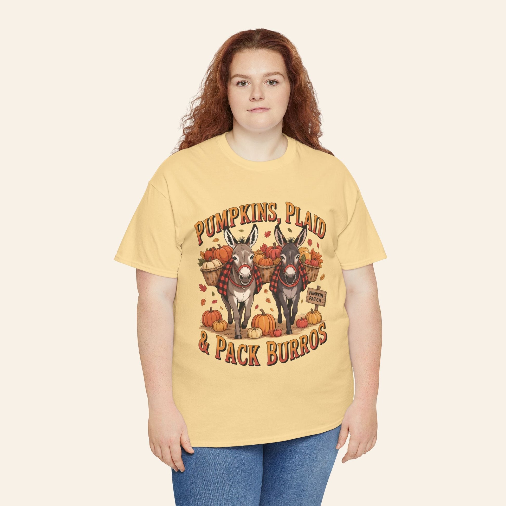 T-Shirt Pumpkins, Plaid, & Pack Burros Unisex Tee